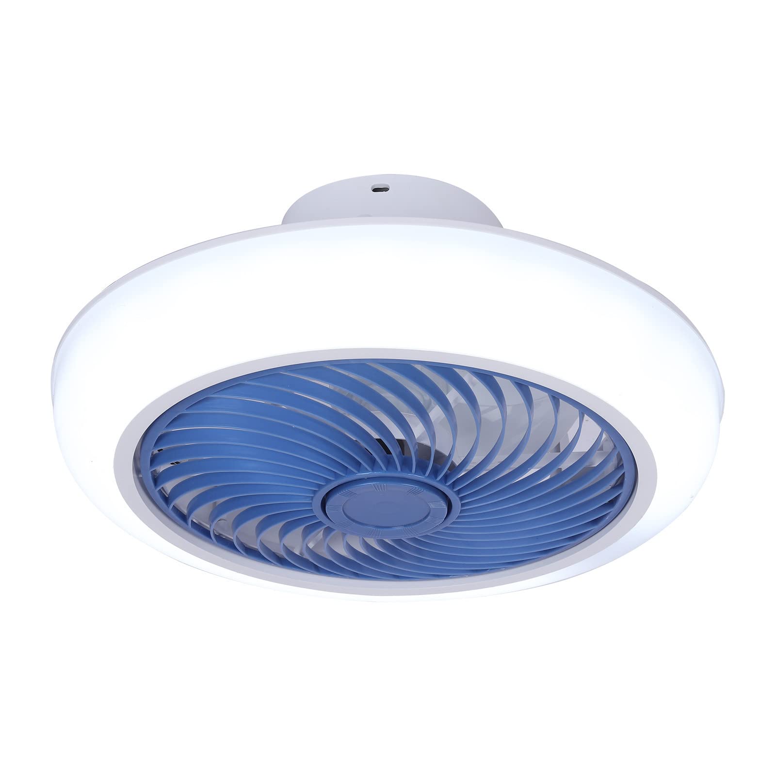 Modern Low Profile Ceiling Fan with LED Lights & Remote Control - 3-Speed Dimmable Invisible Fan Light for Bedroom, Kitchen, Living Room - Energy Efficient & Quiet Operation (Blue) - Perfect for Home Cooling & Stylish Lighting