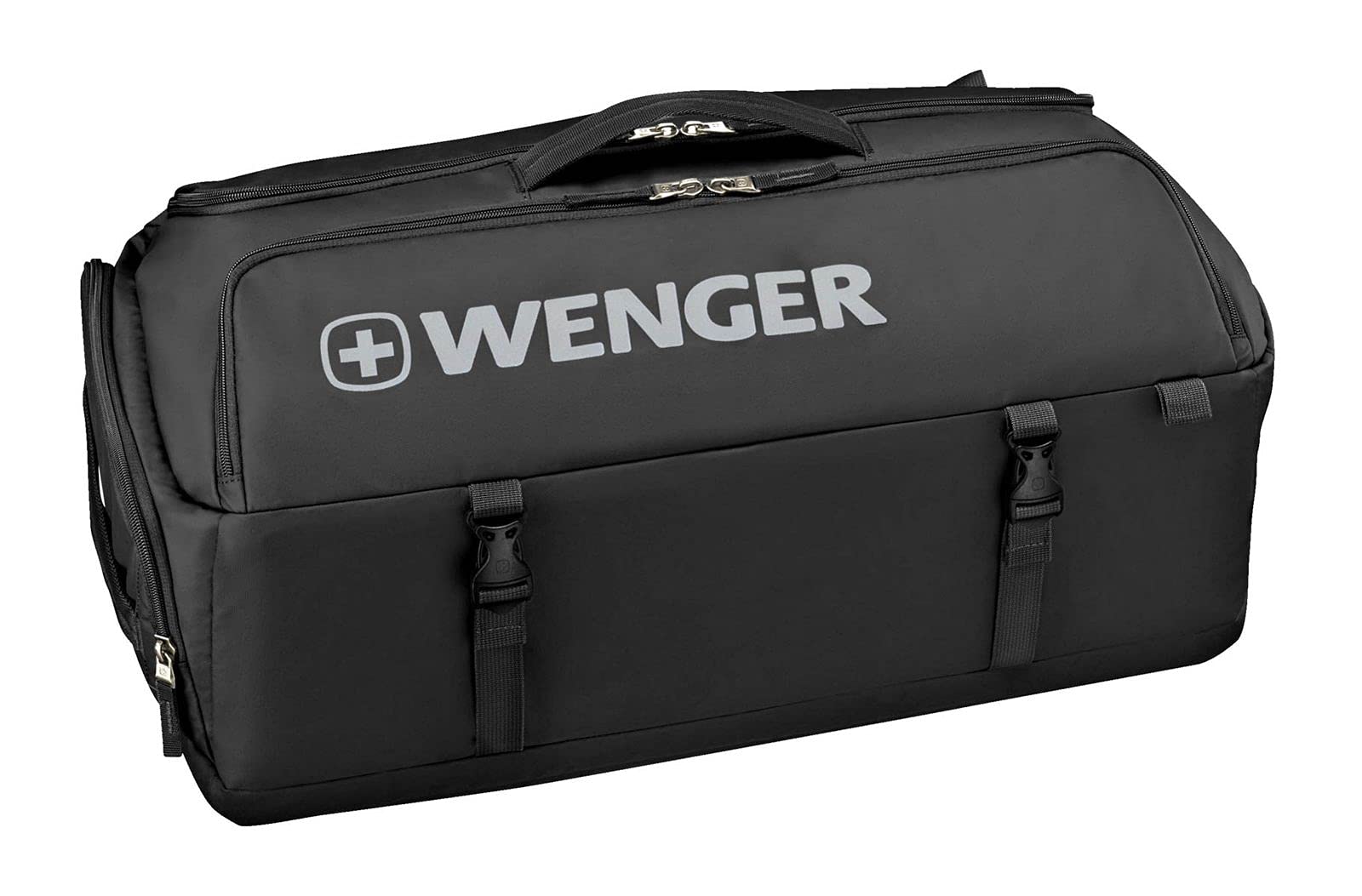 Wenger Travel Duffle Bag - Waterproof & Spacious Carry-On Luggage for Men & Women - Perfect for Gym, Work, Weekend Trips & Air Travel (Black)