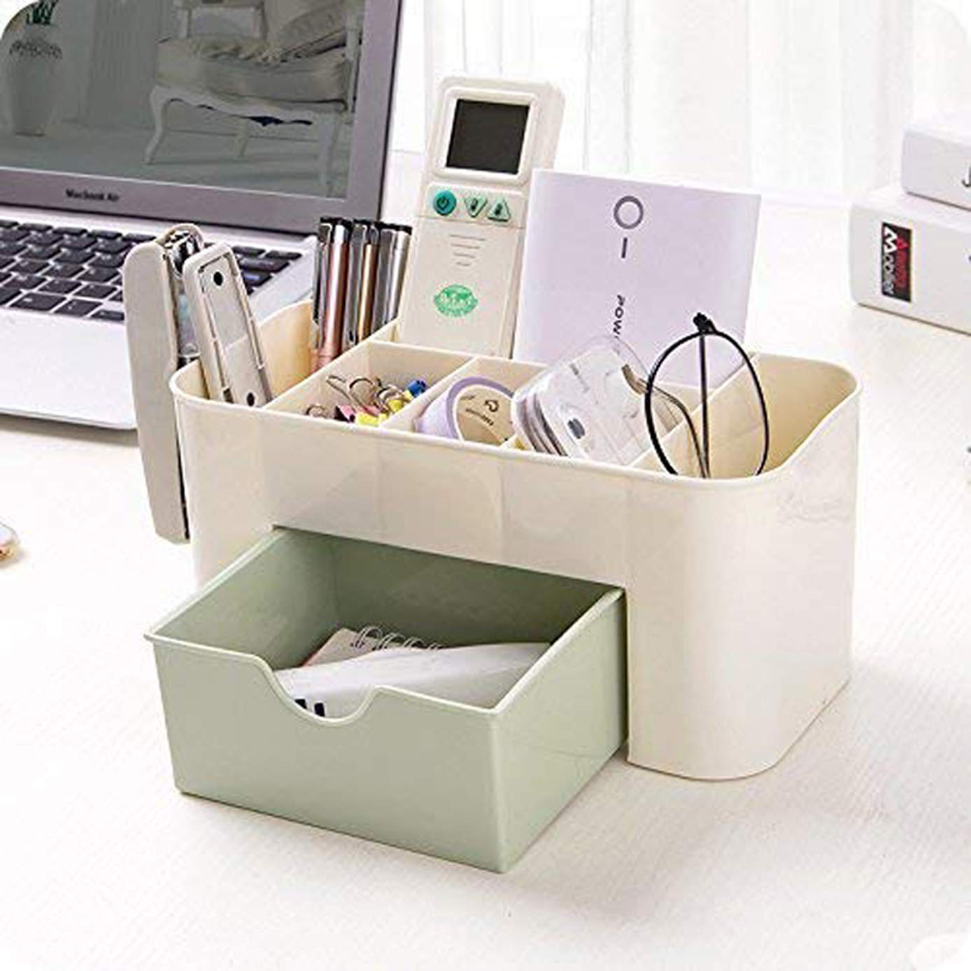Mezon Plastic Cosmetic Storage Box with Drawers - Multi Color Makeup Organizer for Bathroom Vanity, Bedroom Dresser & Travel | Beauty Accessories Organization