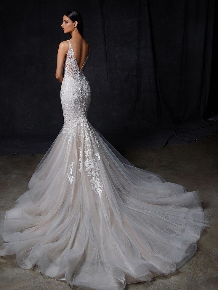 Enzoani Olinda Wedding Gown - Elegant Lace Bridal Dress for Bride, Perfect for Church Ceremony & Formal Reception