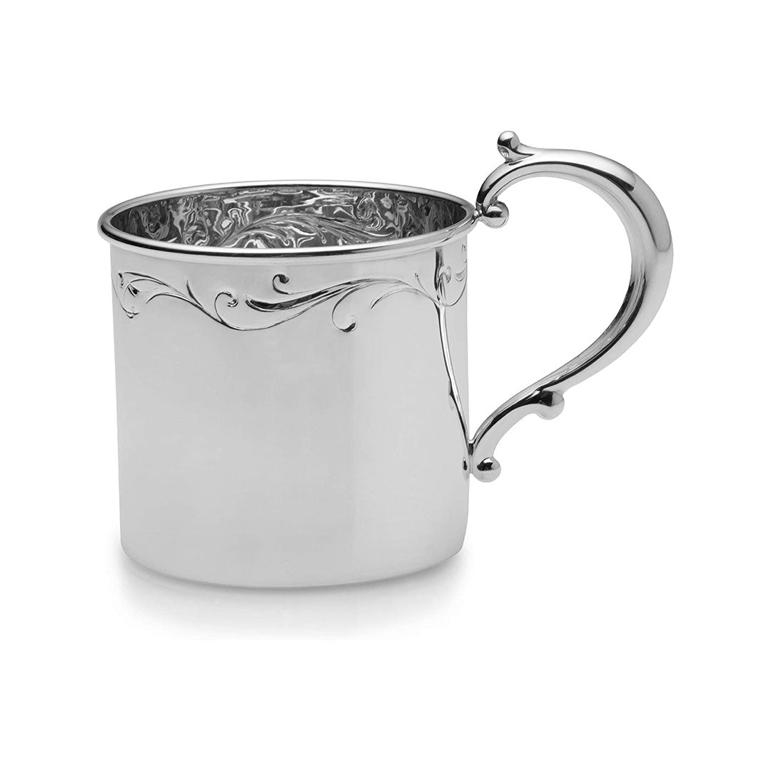 Sterling Silver Floral Baby Cup - Elegant Christening Gift for Newborns, Baptism, and Baby Showers - Perfect for Special Occasions and Keepsakes