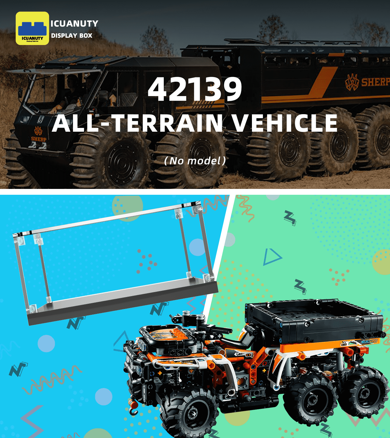 LEGO Technic All Terrain Vehicle 42139 Display Case - Clear Acrylic Protection Box for LEGO Model Showcase - Perfect for Home Decor, Office Display & Collector's Showcase