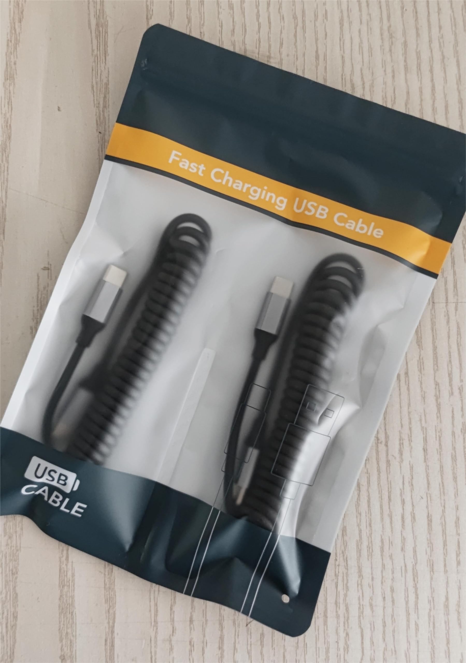 2 Pack Coiled USB C to USB C Cable - 60W PD Fast Charging & Data Transfer - Compatible with iPhone 15 Pro Max, Samsung Galaxy, OnePlus, Huawei Mate, Apple CarPlay - Perfect for Car Charging & Mobile Device Connectivity