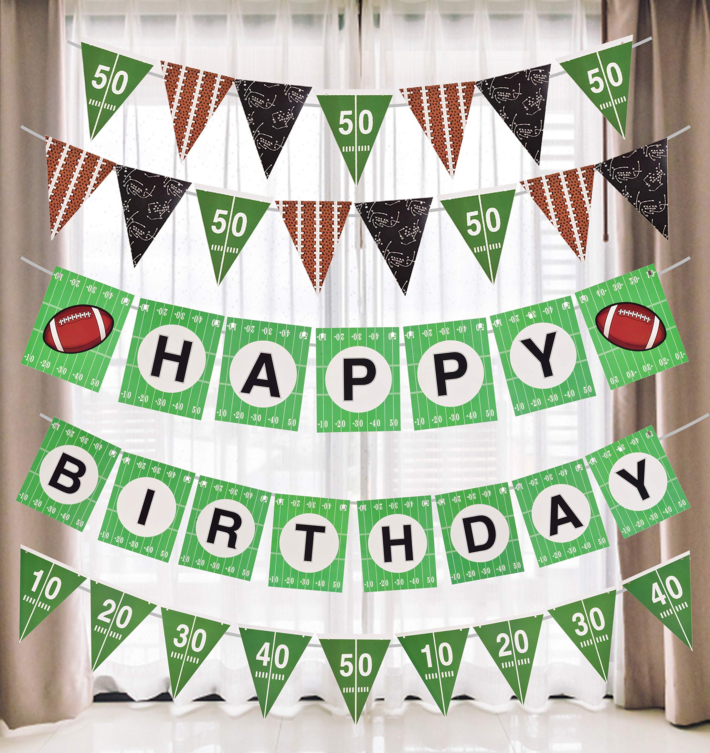 American Football Birthday Banner - Football Themed Party Supplies for Kids & Boys | Football Birthday Party Decorations, Sports Banner for Birthday Celebrations & Game Day Parties