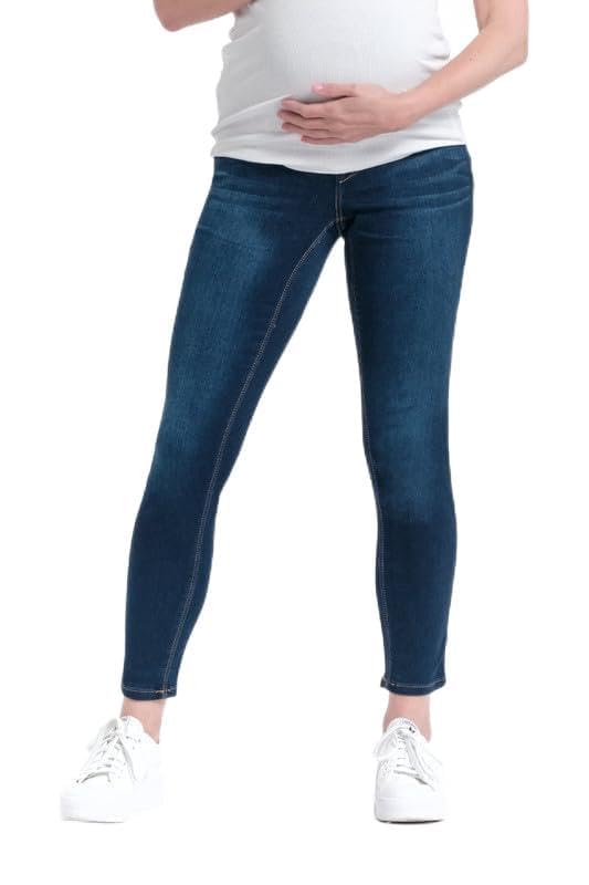 1822 Denim Ultimate Comfort Maternity Ankle Skinny Jeans with Bellyband - Stretchable Pregnancy Pants for Women | Perfect for Work, Casual Outings & Everyday Wear