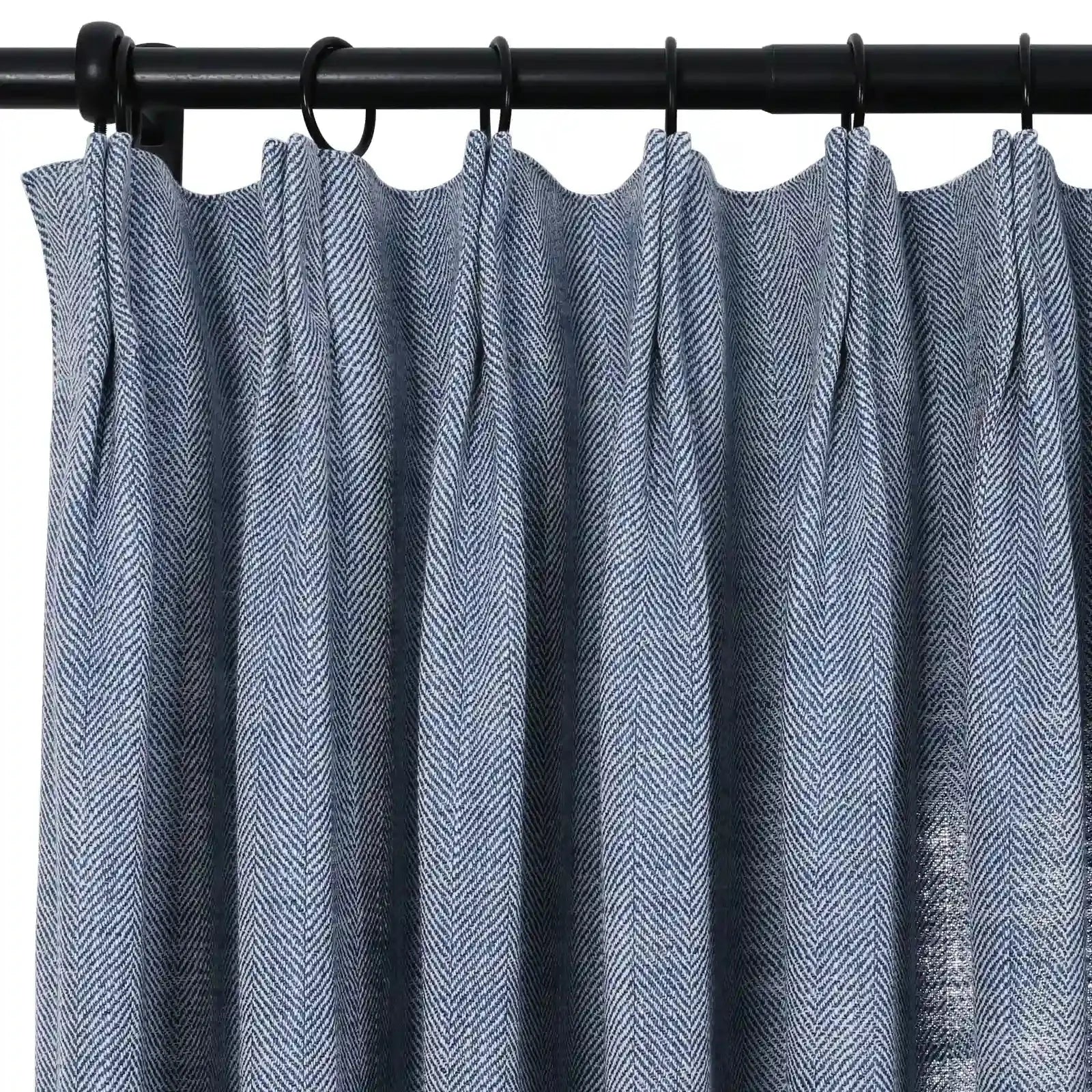 Reid Herringbone Curated Pleated Window Drapes - Elegant Blackout Curtains for Living Room & Bedroom