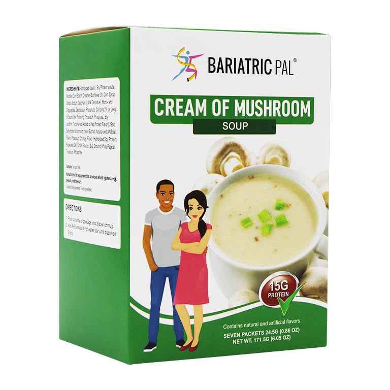 BariatricPal High Protein Soup - Creamy Mushroom Flavor for Weight Loss & Bariatric Diet | Post-Surgery Meal Replacement & Healthy Snack