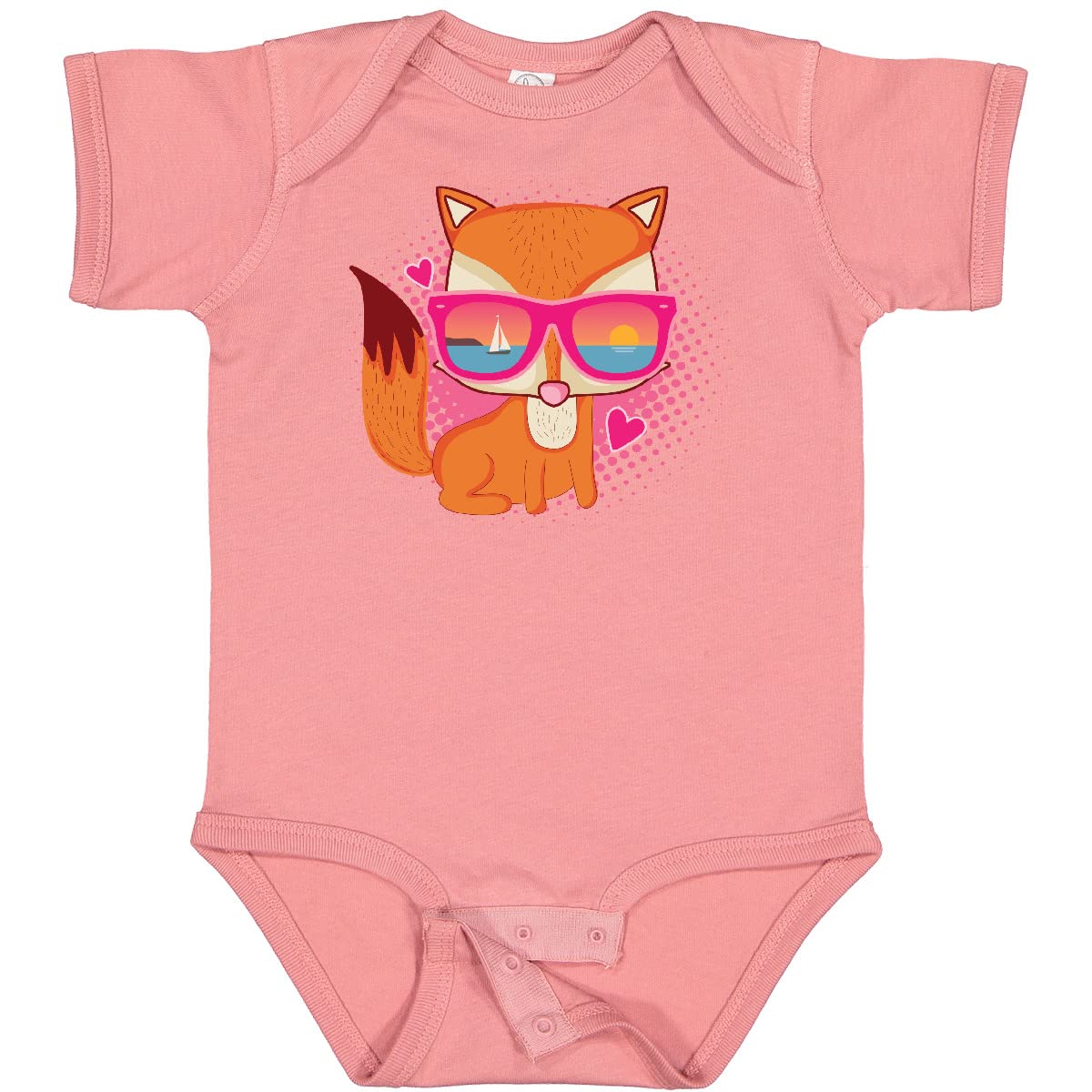 Inktastic Fox Beach Sunglasses Baby Bodysuit - Cute Animal Print Onesie for Boys & Girls - Perfect for Summer, Beach Trips & Outdoor Adventures