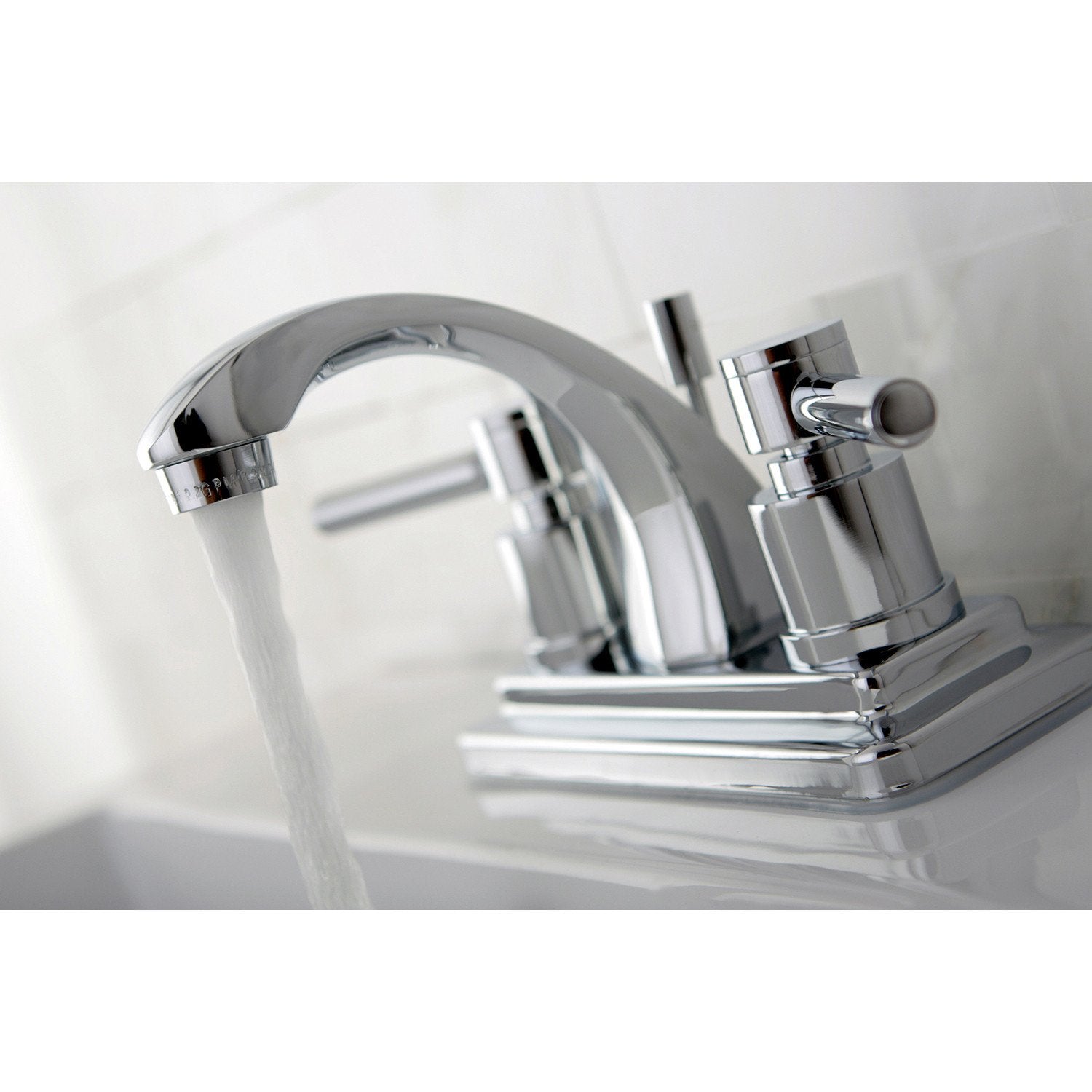 KS4641DL Chrome Two-Handle Centerset Bathroom Faucet with Brass Pop-Up Drain - Perfect for Bathroom Sink Vanity, Powder Room & Guest Bath Installation