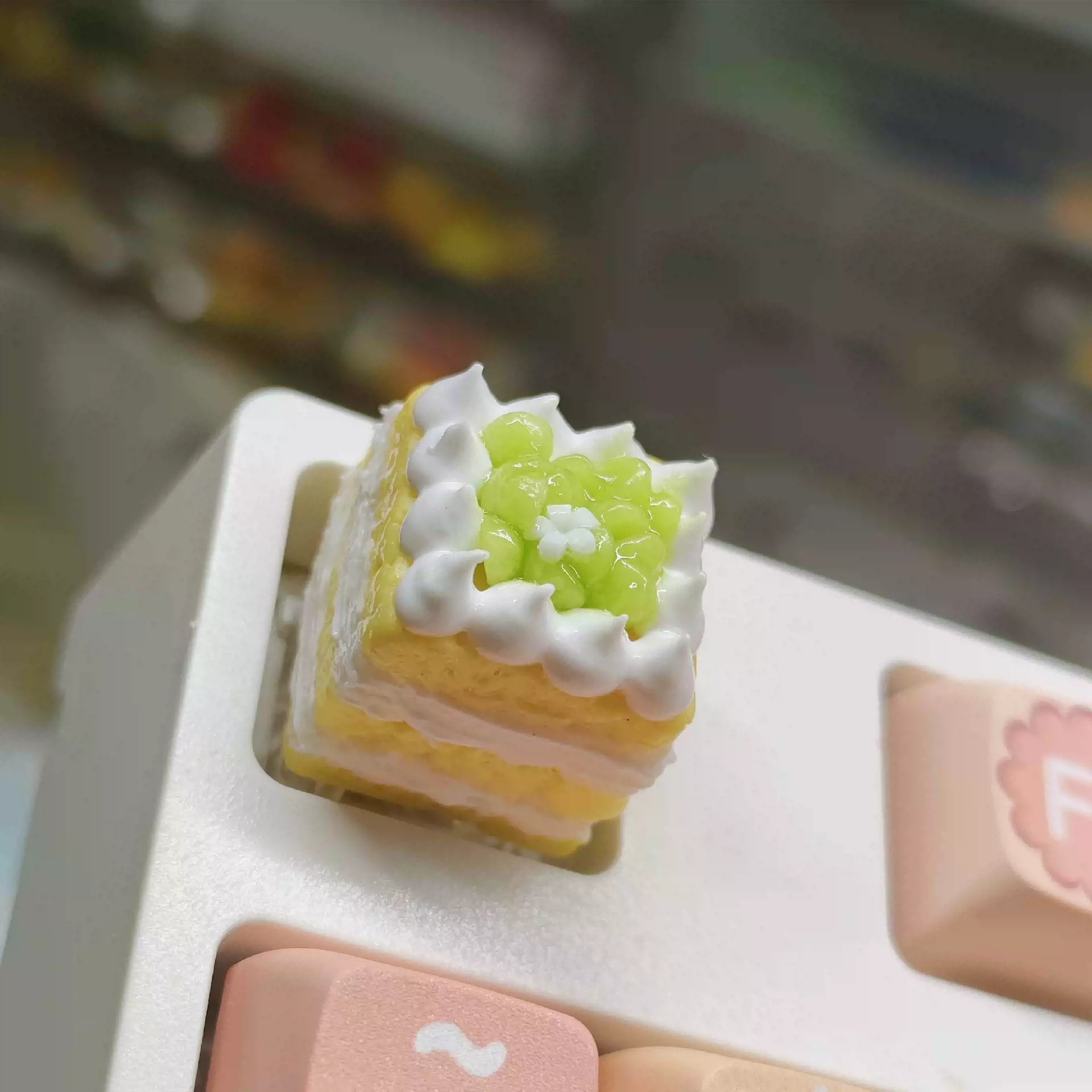 Handmade Resin Clay Food Collection Keycaps - Custom Stone Plastic Clay Artisan Keycaps for Mechanical Keyboards | Unique Keyboard Decor for Gaming & Office Use