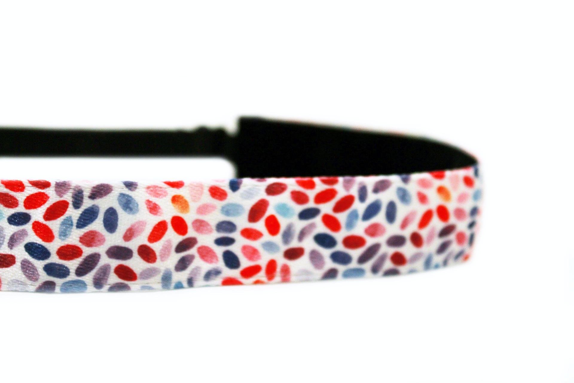 Adjustable Non-Slip Fitness Headbands for Women & Men - Spring Speckles Polka Dots Design - Yoga, Running, Workout & Sports Accessories