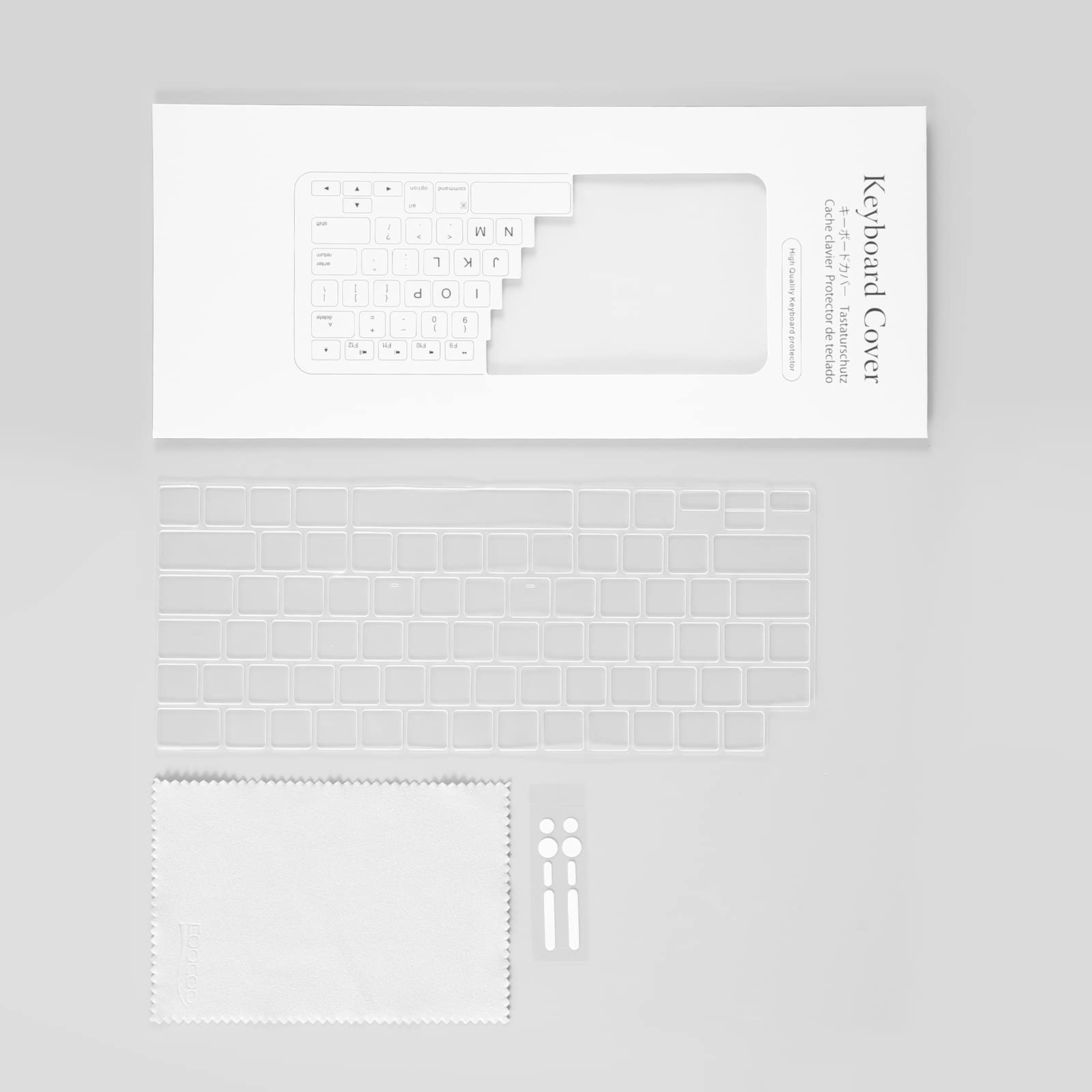 EooCoo Clear TPU Keyboard Cover Compatible with 2020-2022 MacBook Pro 13 Inch M1/M2 (A2338 A2289 A2251) & 16 Inch 2019 MacBook Pro (A2141) - AZERTY EU Layout for Touch Bar & Touch ID Protection | Perfect for Office, Travel & Home Use