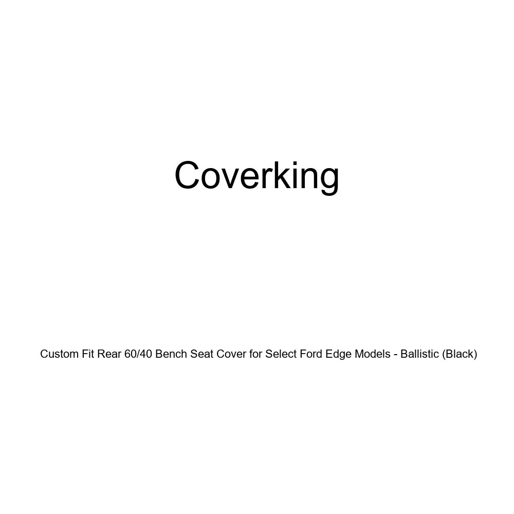 Coverking Custom Fit Rear 60/40 Bench Seat Cover for Ford Edge - Ballistic Nylon Black | Durable Protection for SUV Back Seats