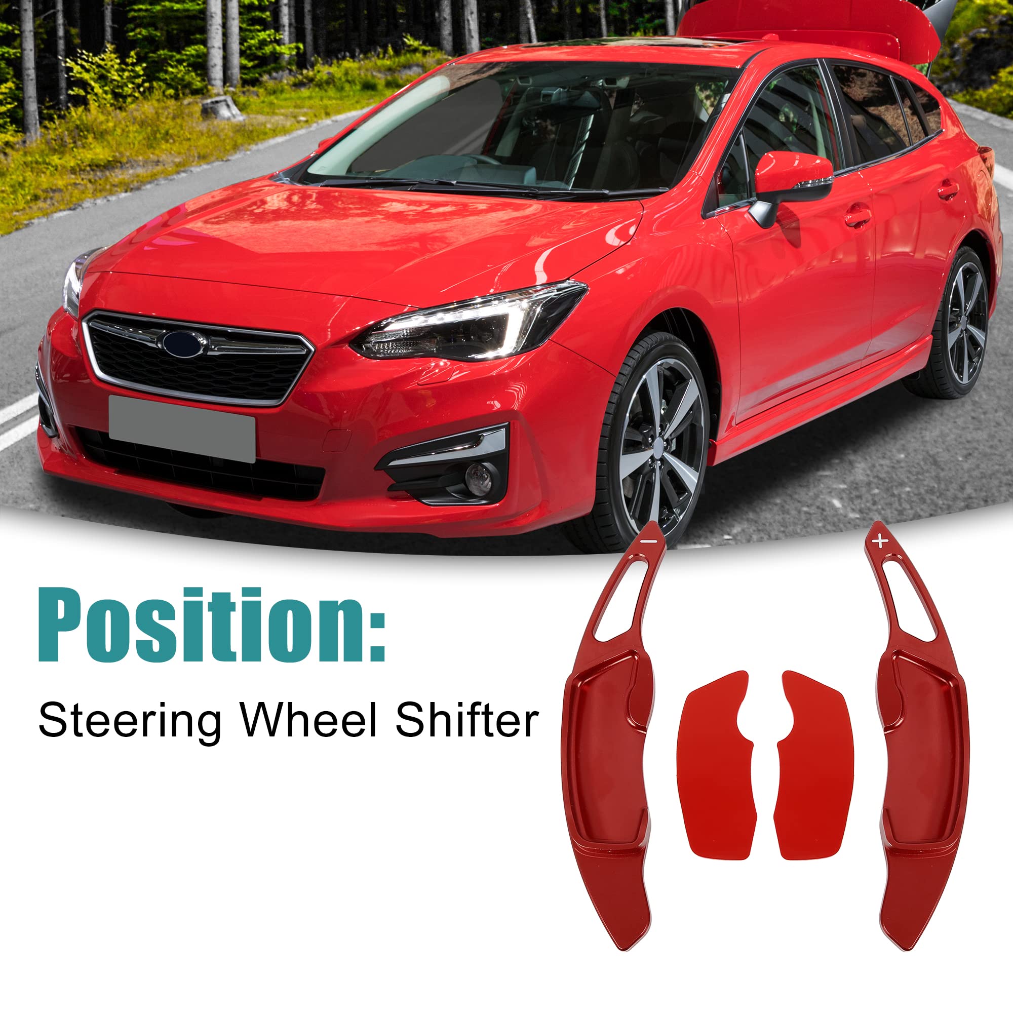 ACROPIX Steering Wheel Paddle Shifter Extension Kit - Compatible with Subaru Impreza (2-Pack, Red) | Enhance Driving Performance & Shift Control for Sporty Driving Experience