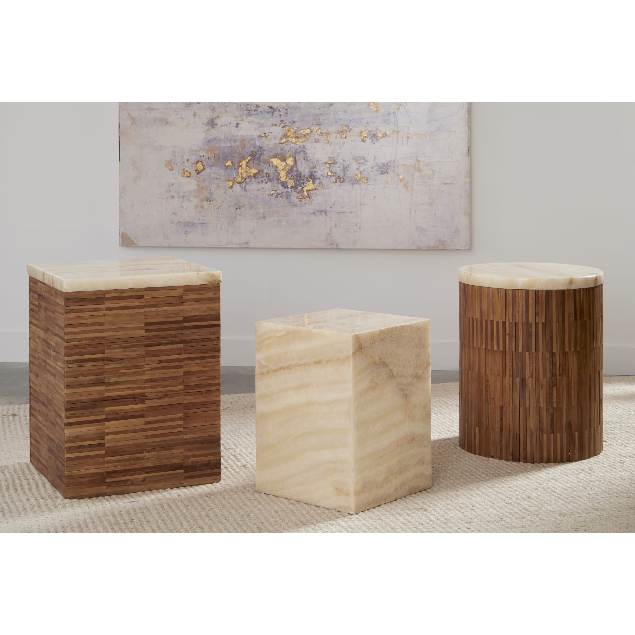 Elegant Black Onyx Square End Table - Modern Side Table for Living Room, Bedroom & Office - Durable & Stylish Home Decor Accent