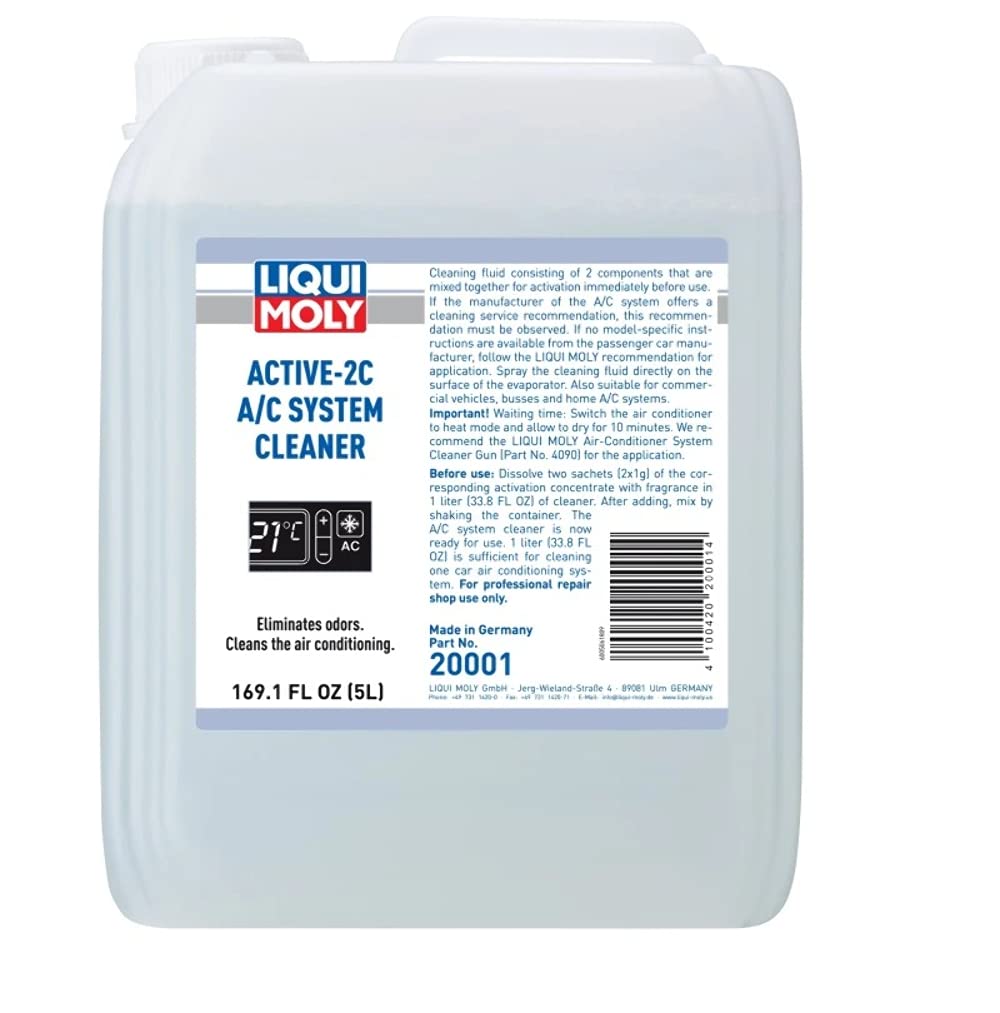 Liqui Moly Active-2C A/C System Cleaner - 5 Liters (1.32 Gallons) | Professional Automotive Air Conditioning Cleaner | Removes Odors & Improves Cooling Performance | Ideal for Car AC Maintenance & HVAC System Service (SKU: 20001)