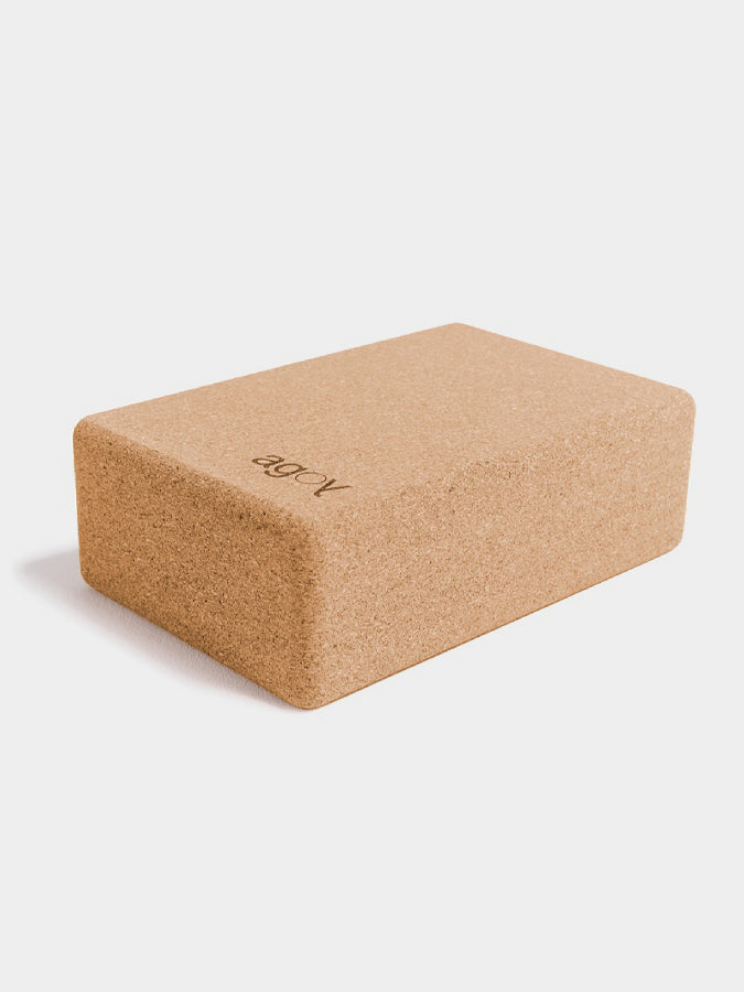 Premium Agoy Large Cork Yoga Block for Stability & Support - Ideal for Yoga, Pilates & Fitness Training at Home or Studio