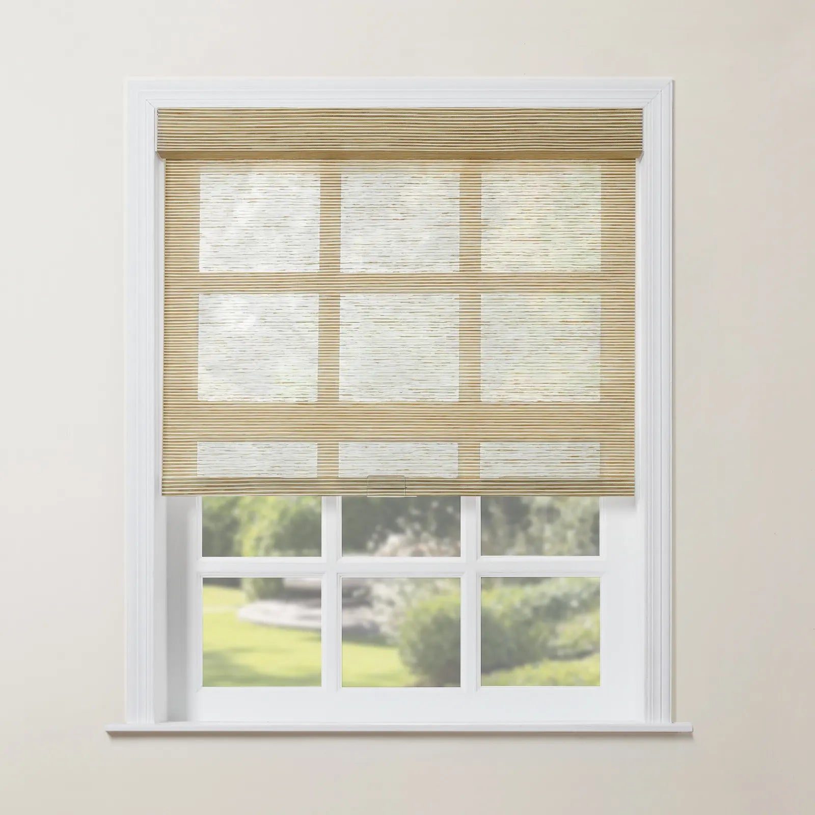 Rae Natural Jute Woven Wood Roller Shades Cordless - Eco-Friendly Window Coverings for Living Room, Bedroom & Home Decor