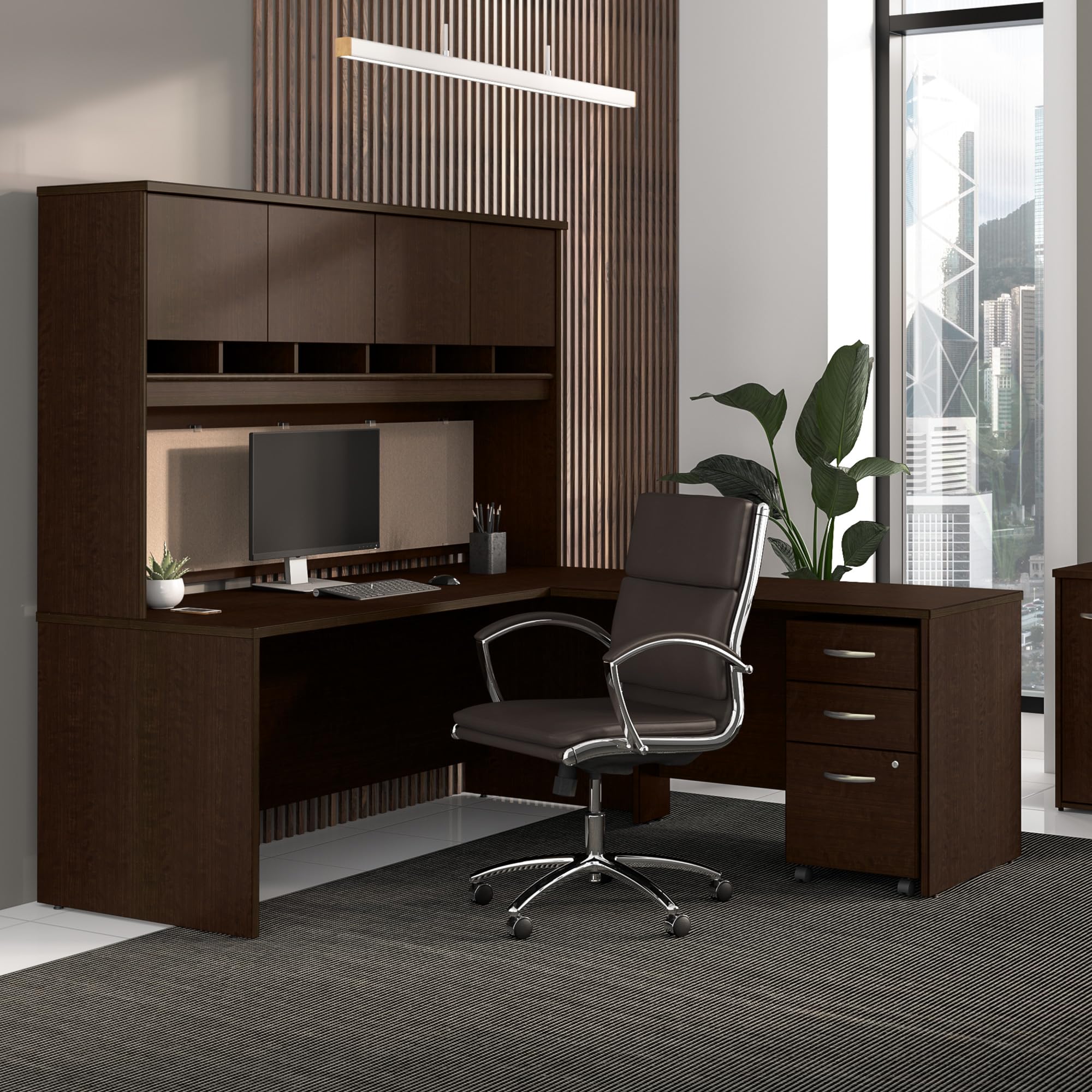 Bush Business Furniture Series C 3-Drawer Mobile File Cabinet in Mocha Cherry - Compact Storage Solution for Office, Home, or School Organization