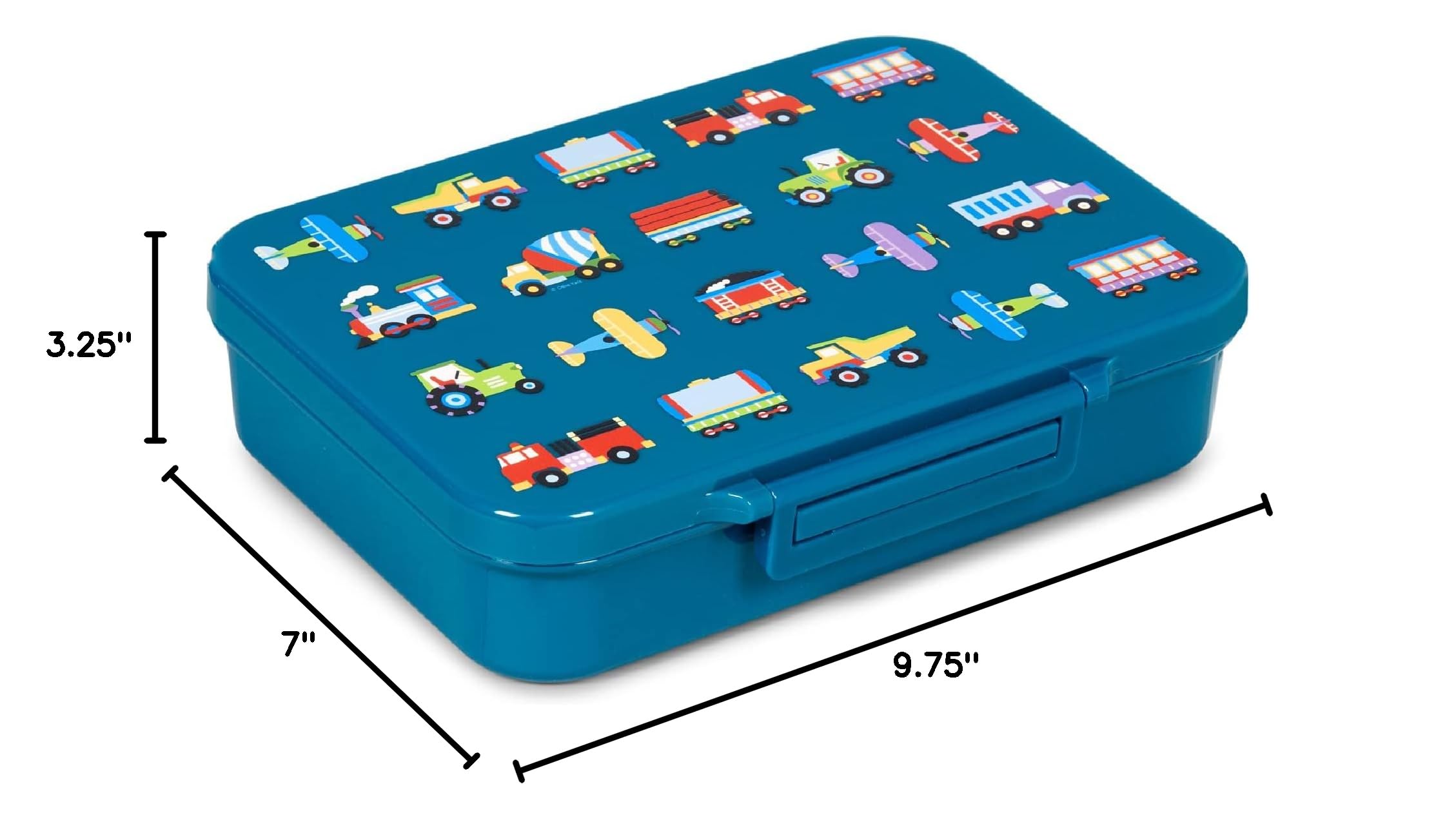 Wildkin Kids Lunch Box Bag Bundle with Bento Box - Trains, Planes, and Trucks Design | Insulated Lunch Bag for School, Picnic, and Travel | Perfect for Boys and Girls