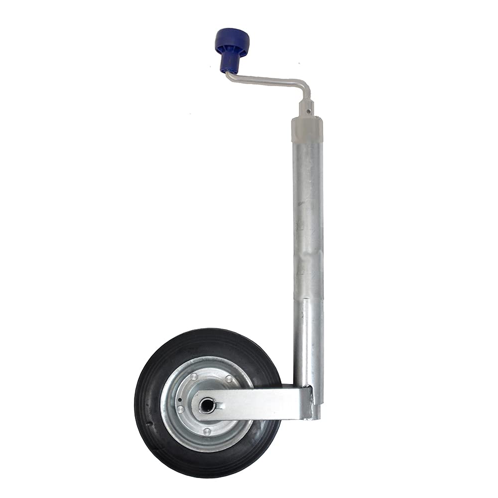 MP227 Heavy Duty Jockey Wheel with Secure Clamp - 42mm Silver/Black for Trailers, Caravans & Boat Trailers | Durable Towing Accessory for Smooth Maneuvering