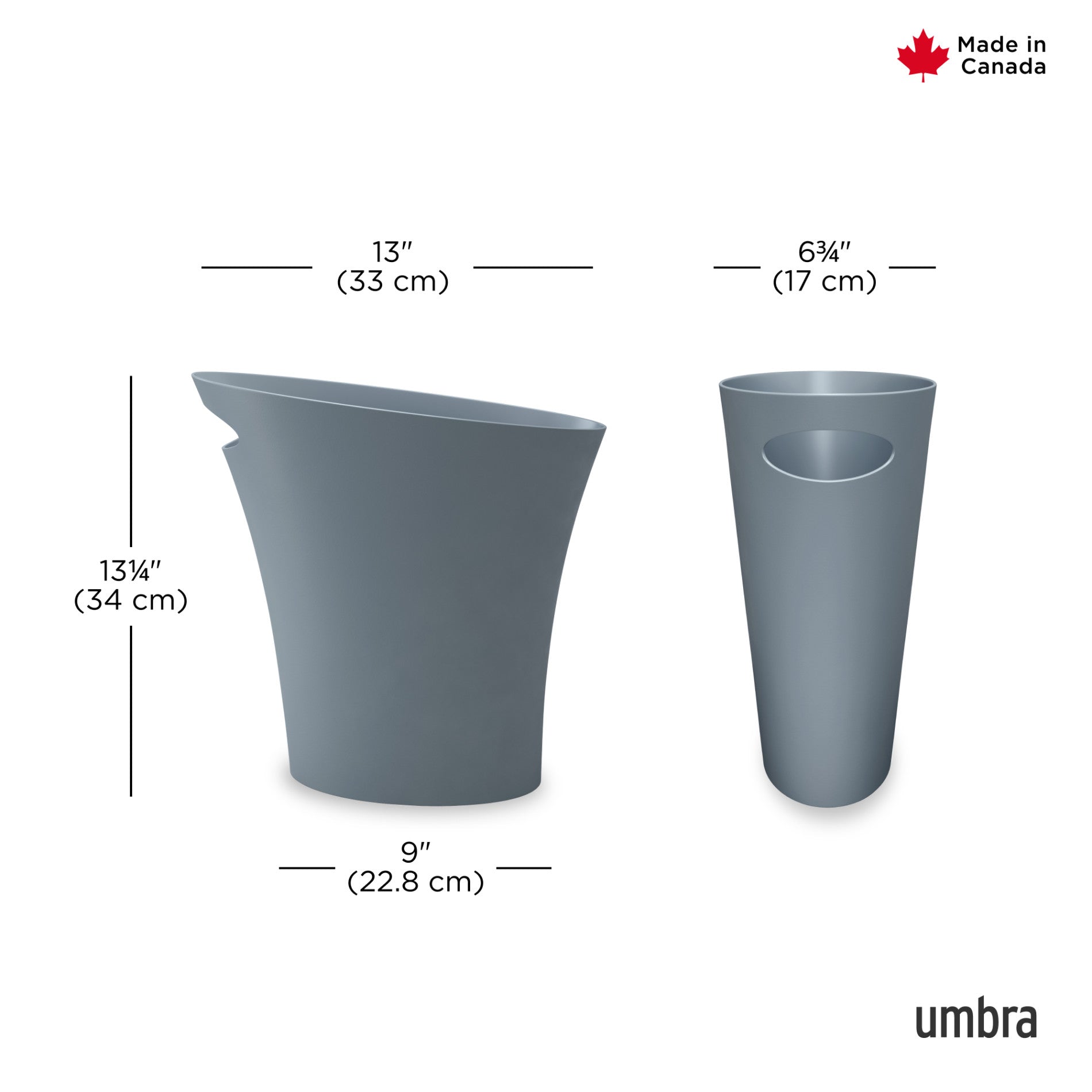 Slim Trash Can - Small Space Garbage Bin for Bathroom, Kitchen, Office & Dorm - Odor Control & Space Saving Waste Basket