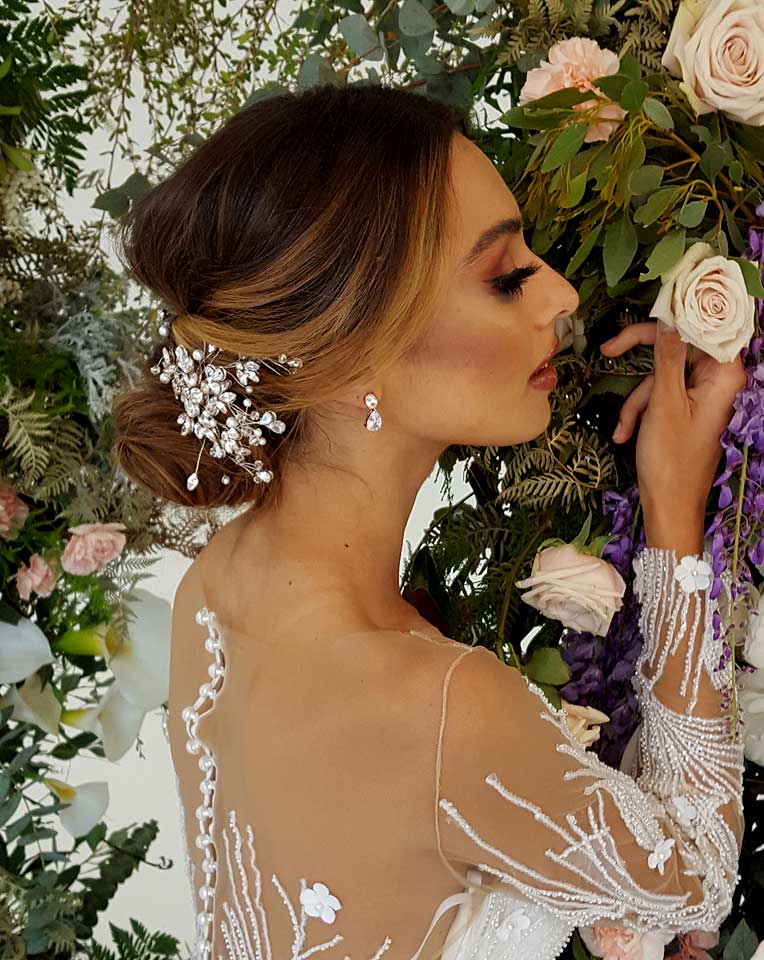 Elegant Bridal Crystal Hair Vine - Claire by Kezani Wedding Headpiece with Dramatic Side Crystal Design for Bride, Bridesmaids & Special Occasions
