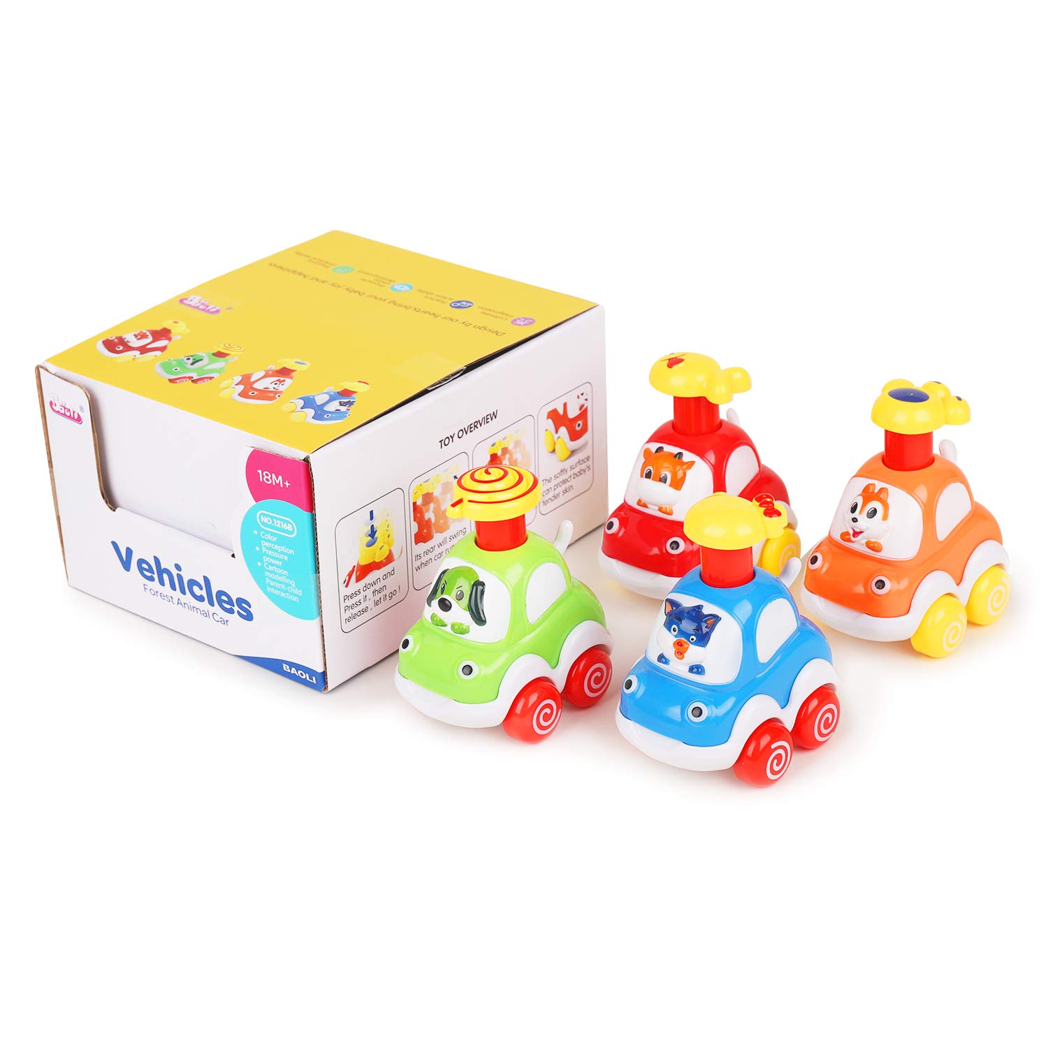 ALASOU Animal Car Toys for 1-2 Year Old Boys | Baby Toys 12-18 Months | Toddler Birthday Gifts for Boys & Girls | Easter Basket Stuffers | Safe & Durable Early Learning Toys for Infants | Perfect for Playtime, Travel & Sensory Development