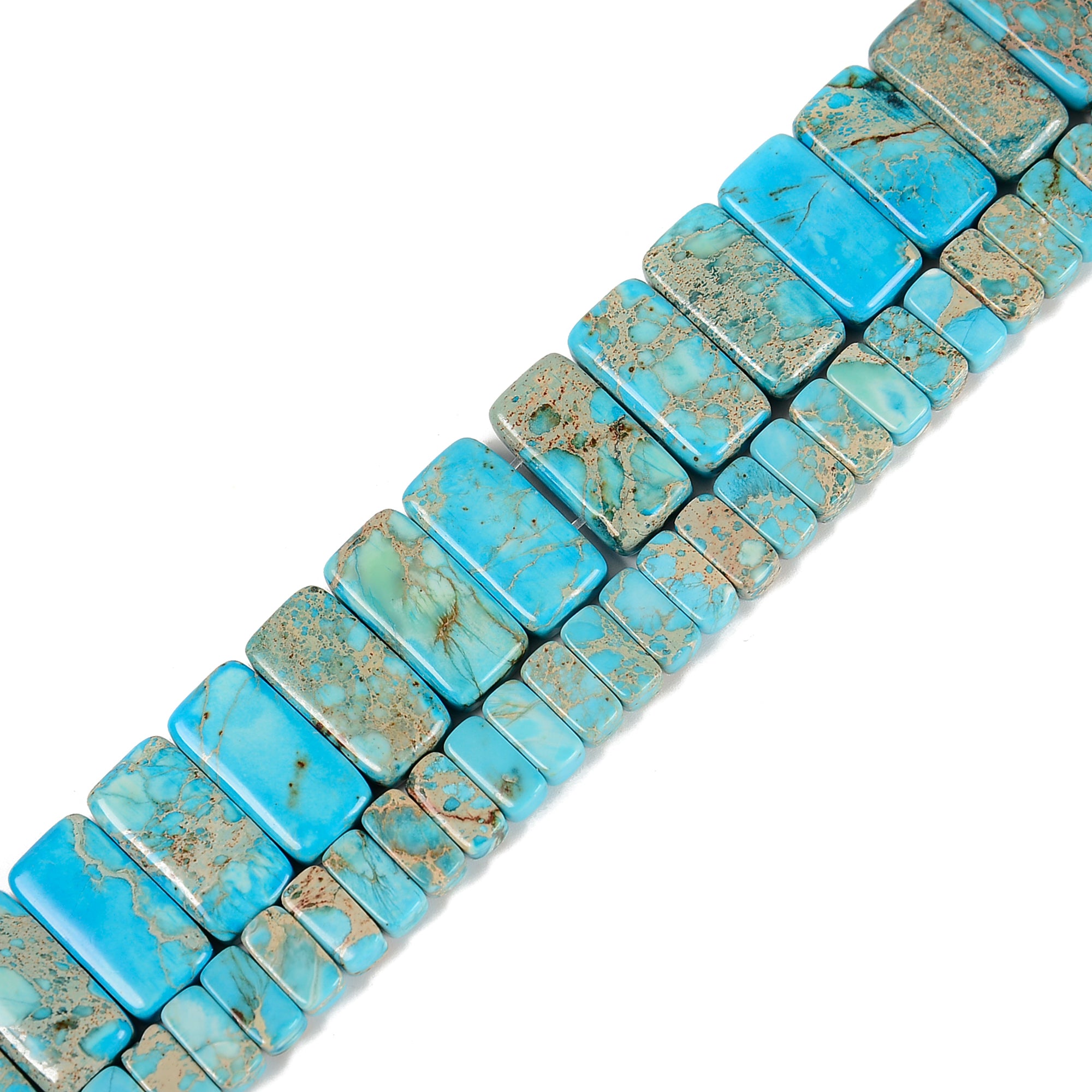 Blue Sea Sediment Jasper Double Drill Rectangle Beads 5x10mm 10x20mm 8