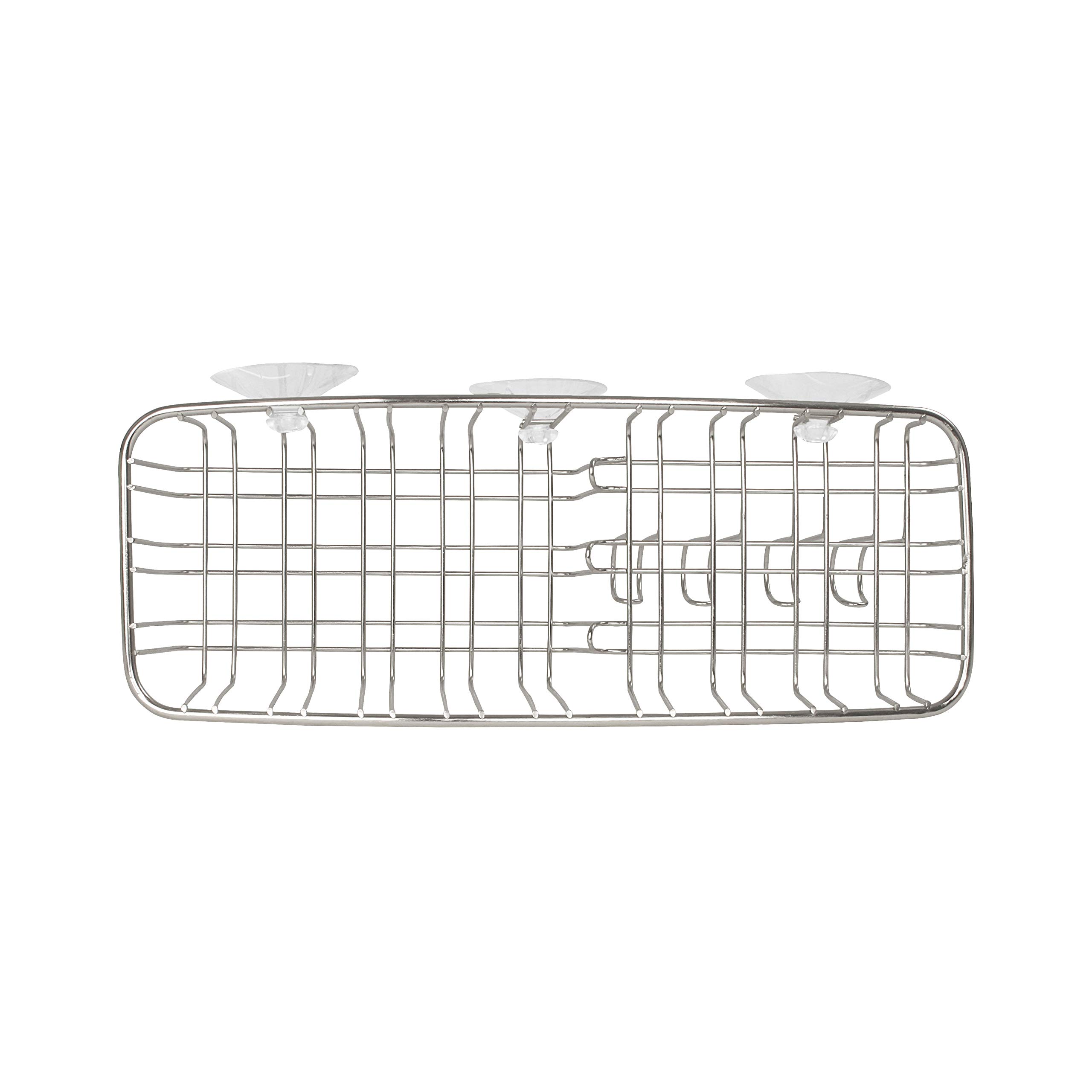 Stainless Steel Shower Caddy with Suction Cups - Bathroom Organizer for Soap, Shampoo, Razors & Loofahs - Rustproof Shower Basket with Hooks - Perfect for Small Spaces & Apartment Bathrooms