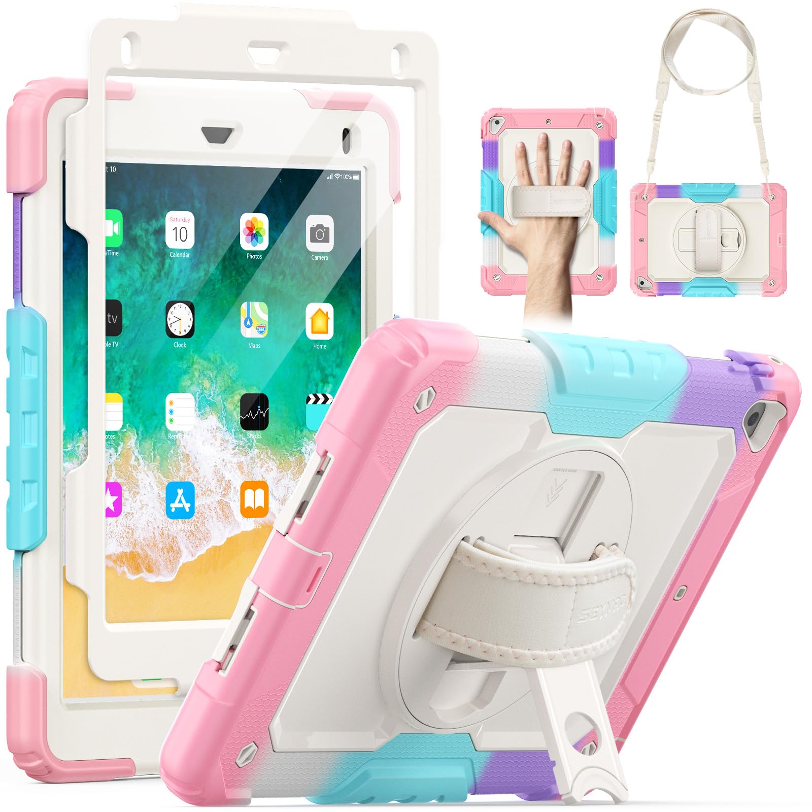 SEYMAC Shockproof Kids iPad Case for iPad 6th/5th Generation & iPad Air 2/Pro 9.7