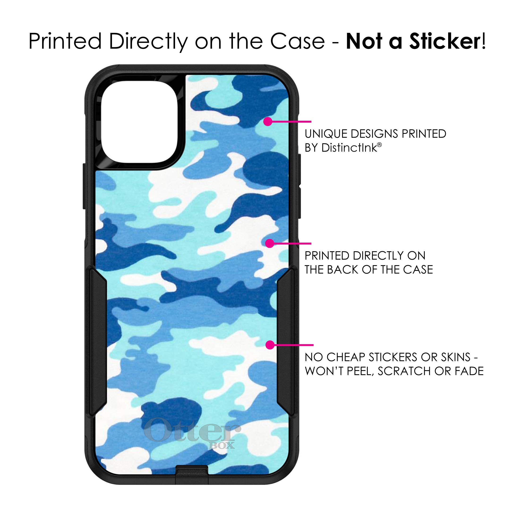 DistinctInk iPhone 11 Pro MAX Case (6.5 Inch) - Durable Protective Cover with Blue White Camouflage Design - Shockproof Replacement for OtterBox Commuter - Perfect for Outdoor Activities, Travel & Daily Use