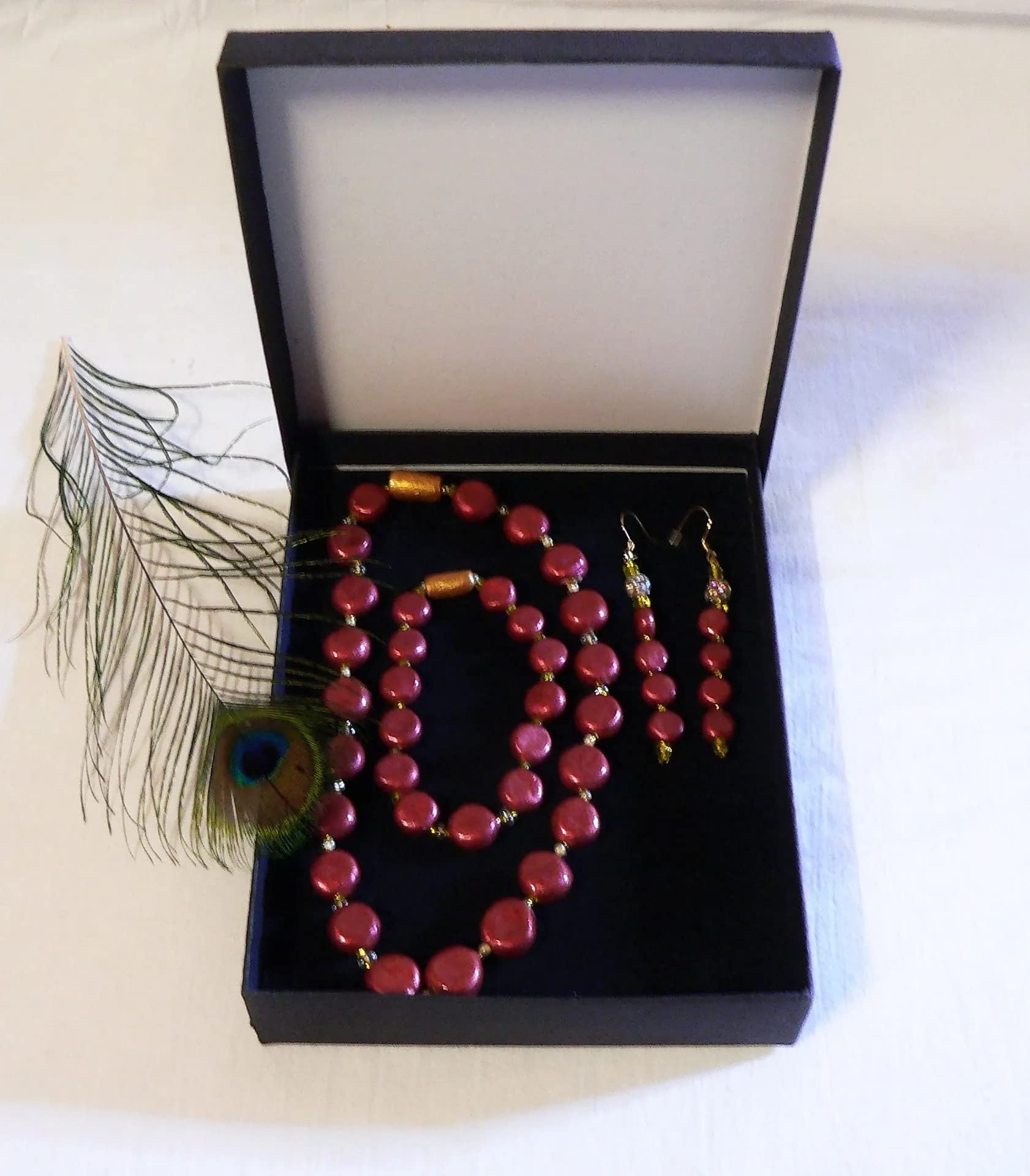 Elegant Red Ceramic Pearl Jewelry Set - Choker, Earrings & Bracelet for Women | Perfect for Parties, Weddings & Special Occasions