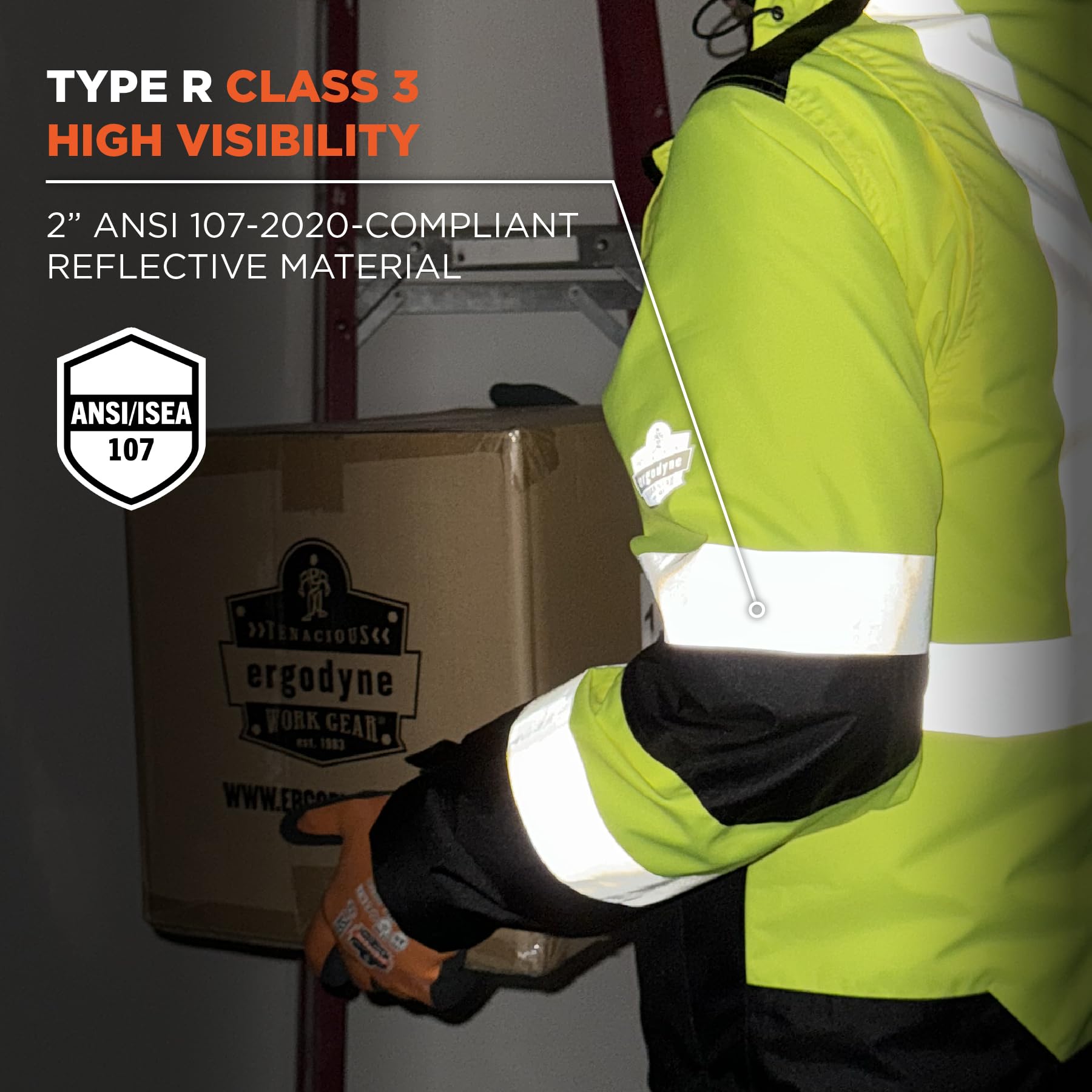 Ergodyne Hi-Vis Reflective Safety Jacket with Thermal Lining - High Visibility Workwear for Construction, Road Workers & Outdoor Activities
