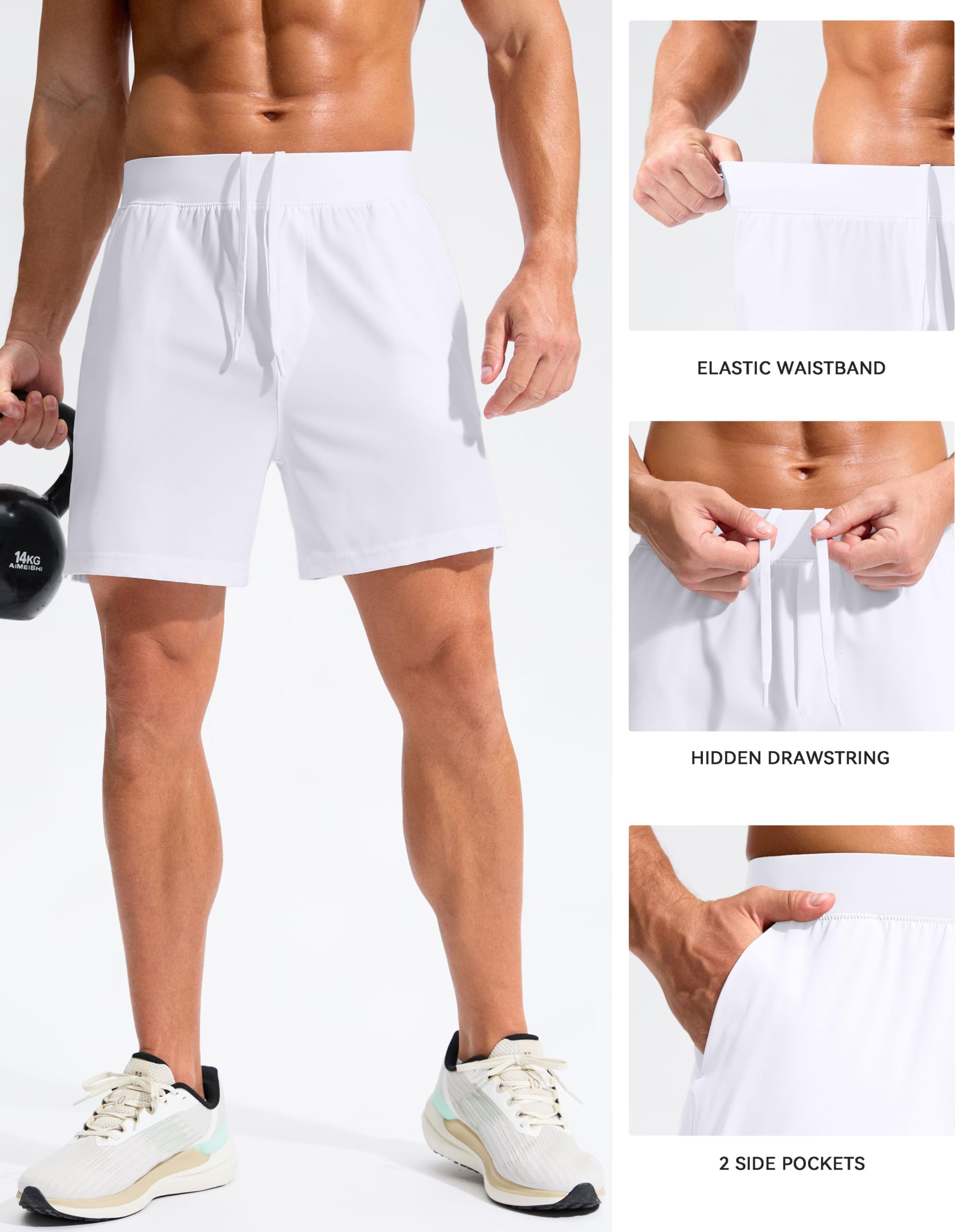 Soothfeel Men's 5 Inch Running Shorts with Zipper Pockets - Quick Dry Athletic Shorts for Gym, Workout, Tennis & Sports | Lightweight Comfort for Jogging, Training & Outdoor Activities