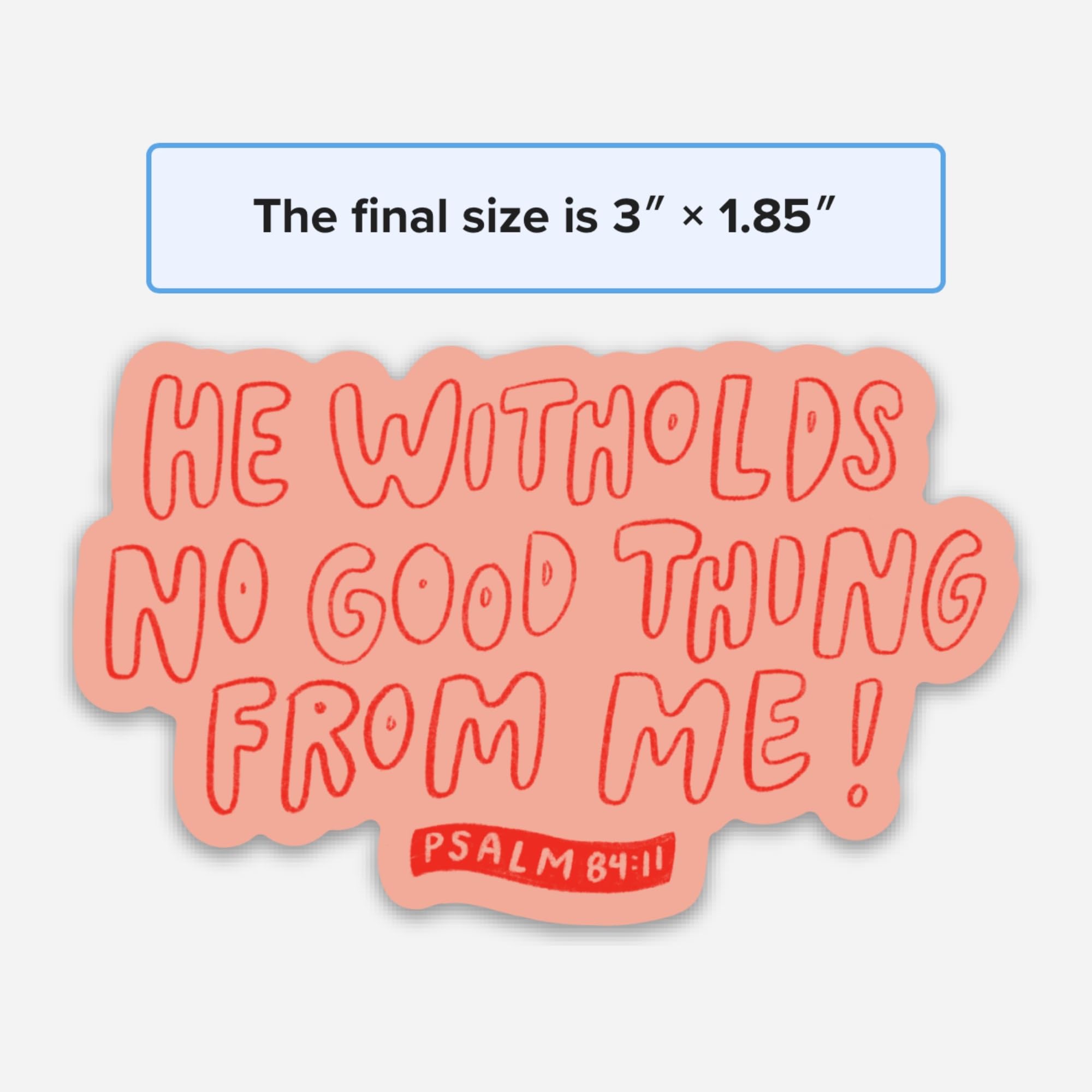 Bible Verse Stickers - Faith Stickers with 'He Withholds No Good Thing' Psalm 84:11 - Waterproof Religious Decals for Journals, Bibles, Laptops & Gift Giving