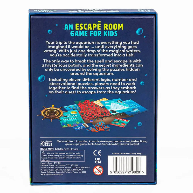 Escape Room Board Game - Escape from the Aquarium Adventure Puzzle Game for Adults & Teens - Perfect for Family Game Nights and Team Building Activities