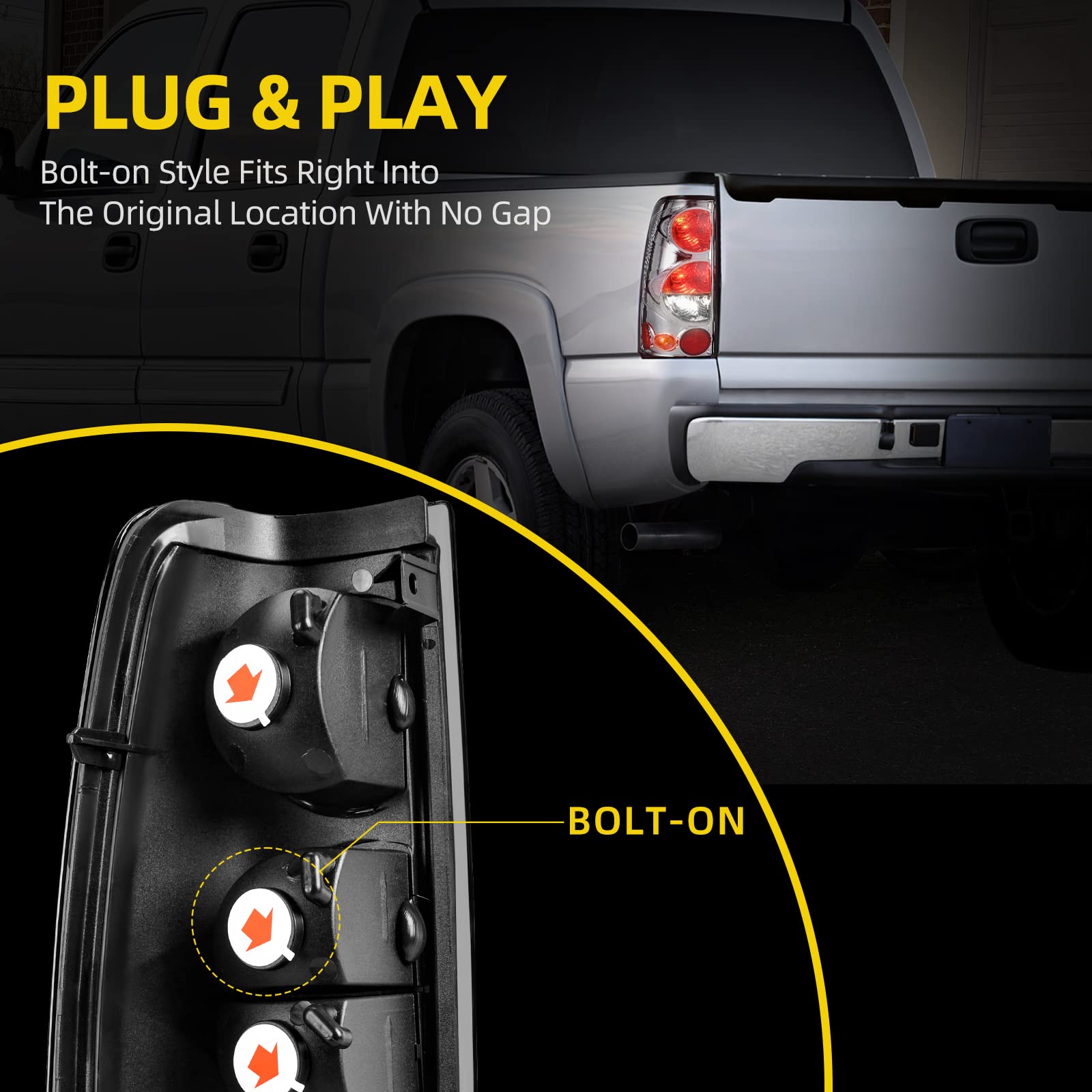 DWVO Headlights & Taillights Combo for 03-07 Chevy Silverado - Perfect for Night Driving