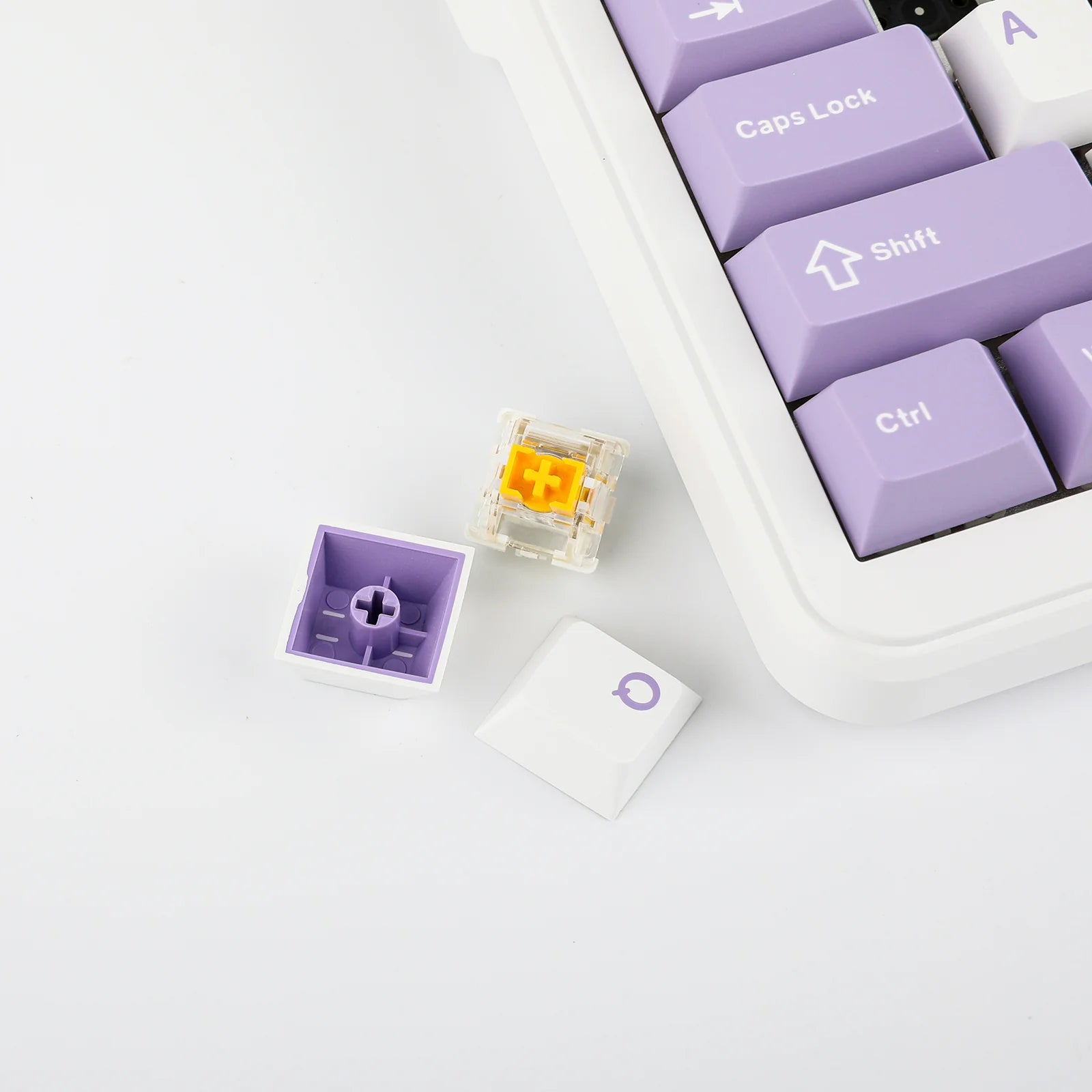 Ajazz AK820 MAX Mechanical Keyboard - RGB Backlit, Magnetic Switches, Wired/Wireless Dual Mode, Purple/White/Blue Color - Perfect for Gaming, Office & Typing Enthusiasts