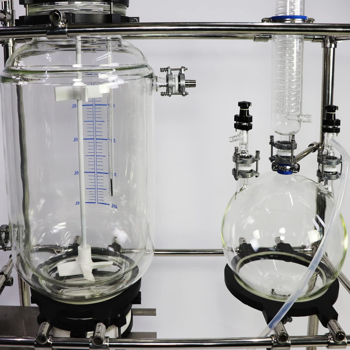50L Jacketed Glass Vacuum Filtration Crystallization Reactor with Stirring System - 220V/50Hz for Chemical Labs & Pharmaceutical Research | Ideal for Precise Crystallization, Purification & Solvent Recovery