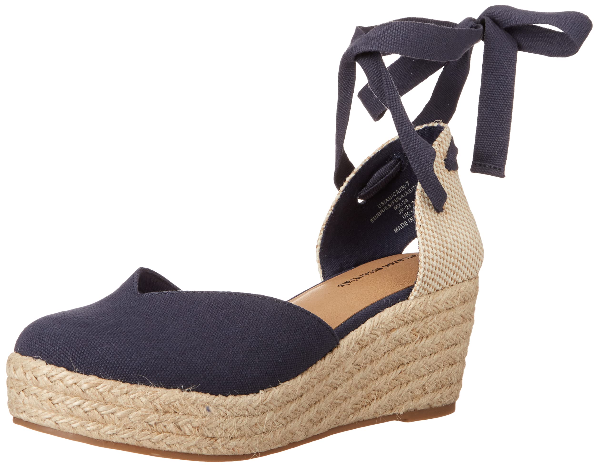Amazon Essentials Women's Mid Wedge Espadrille Shoes - Comfortable Casual Summer Sandals for Beach, Vacation & Everyday Wear