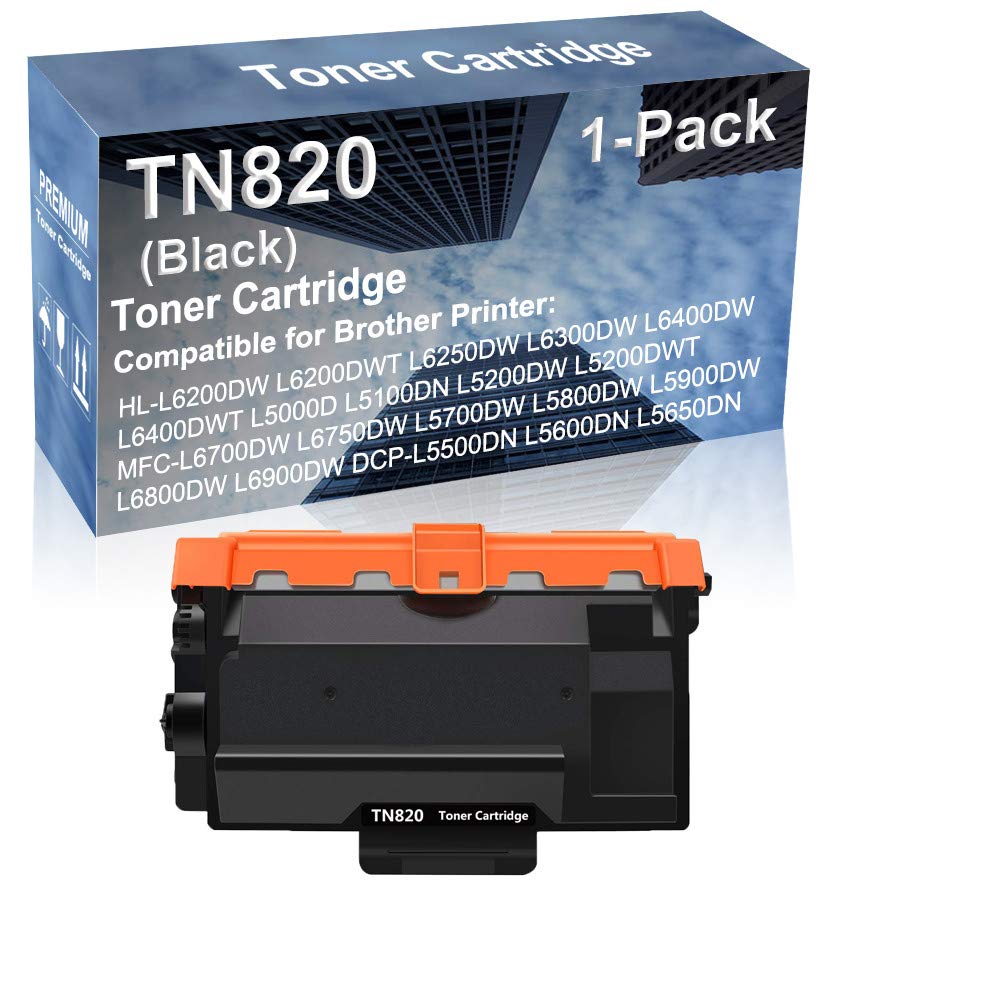 High Yield Compatible TN820 Toner Cartridge Replacement for Brother L5800DW L5900DW L6800DW L6900DN DCP-L5500DN L5600DN L5650DN Laser Printers - Black - Ideal for Office & Home Printing