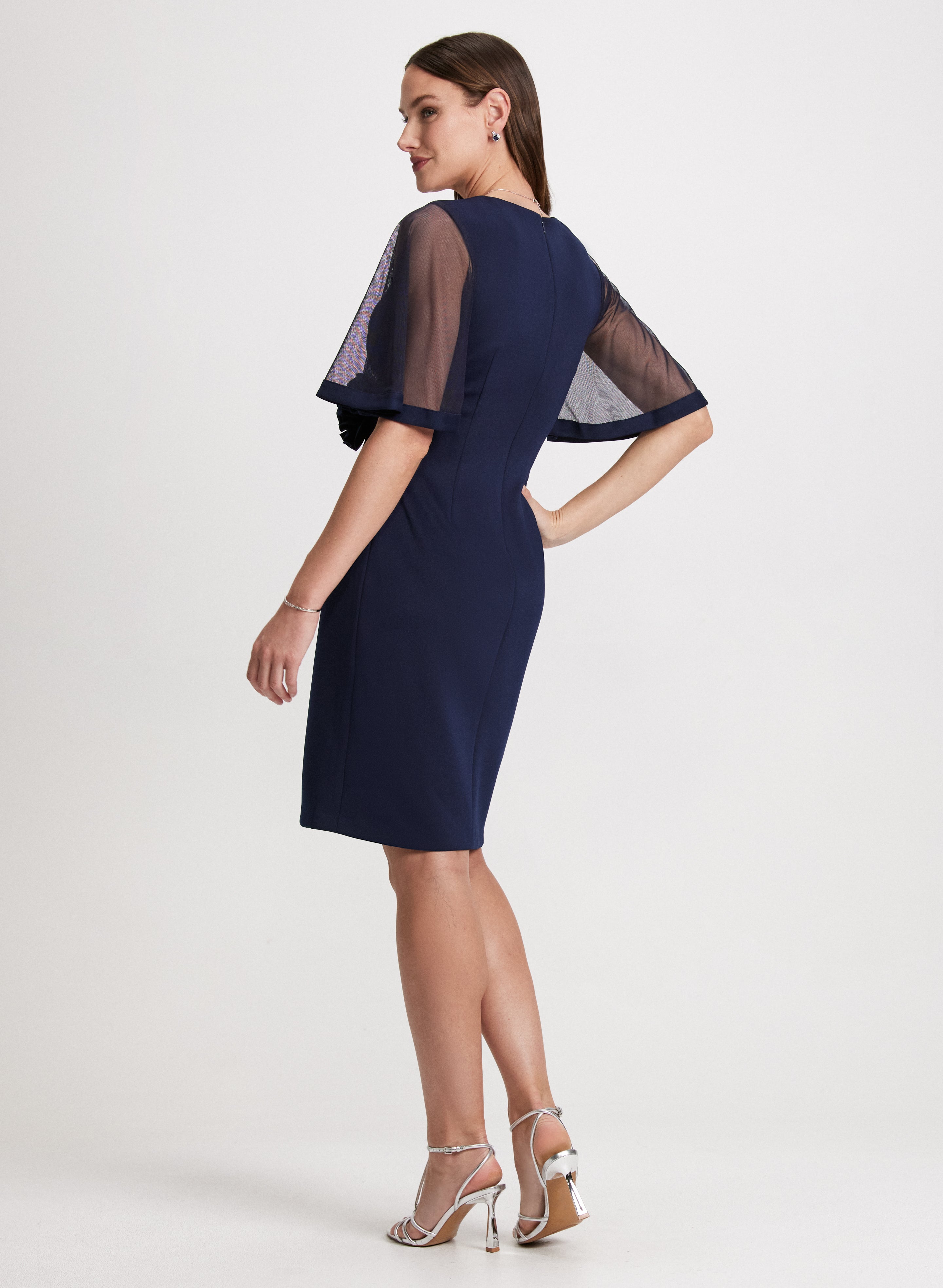 Elegant Chiffon Flutter Sleeve Cocktail Dress for Women - Perfect for Parties, Weddings & Evening Events