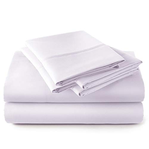 6-Piece 100% Egyptian Giza Cotton Bed Sheet Set - Full Size White Sateen Weave with 15
