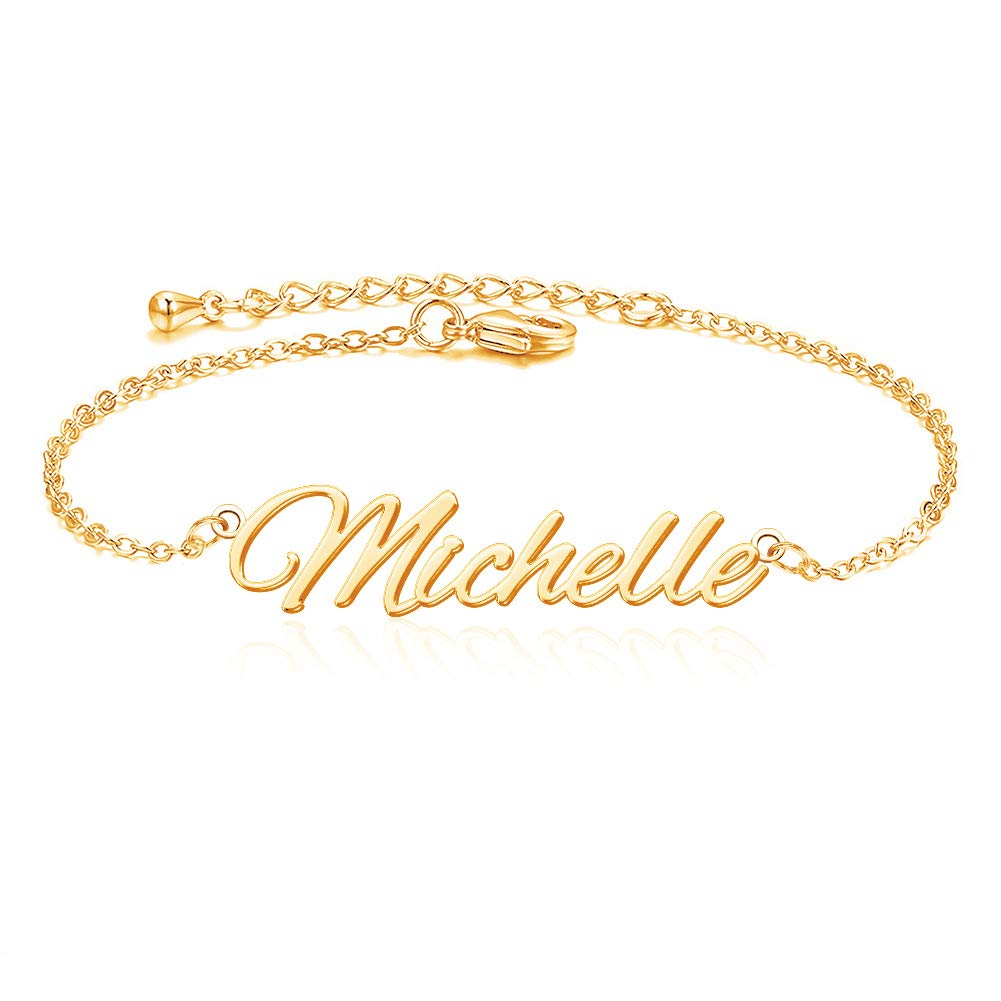 18K Gold Plated Personalized Name Anklet for Women - Custom Dainty Ankle Bracelet, Beach Jewelry for Girls | Perfect for Summer Vacations, Weddings & Gift Giving