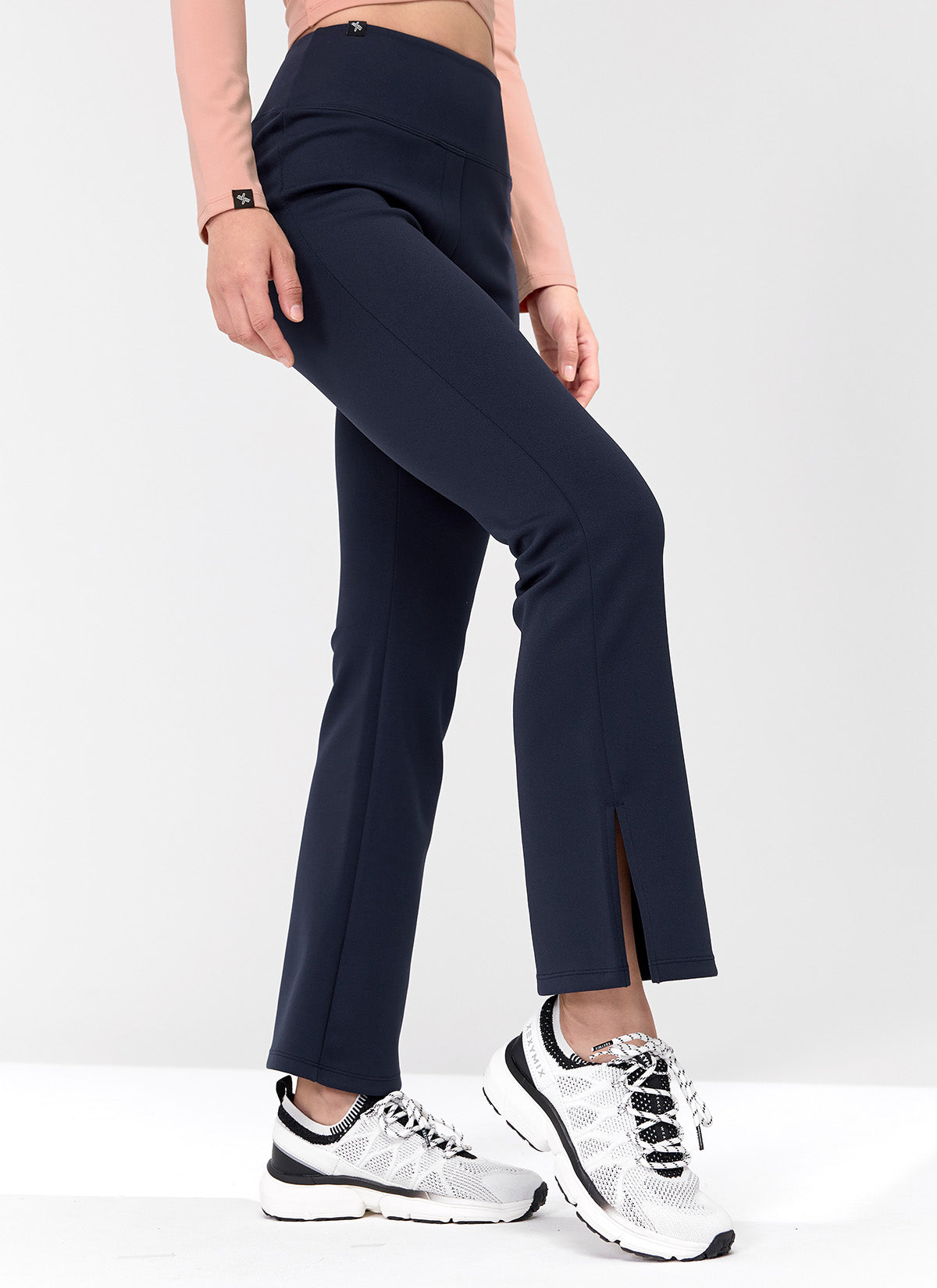 Stretch Formal Bootcut Slit Pants for Women - Elegant Office Work Trousers with Side Slits & Comfort Fit - Perfect for Business, Cocktail Parties & Evening Events