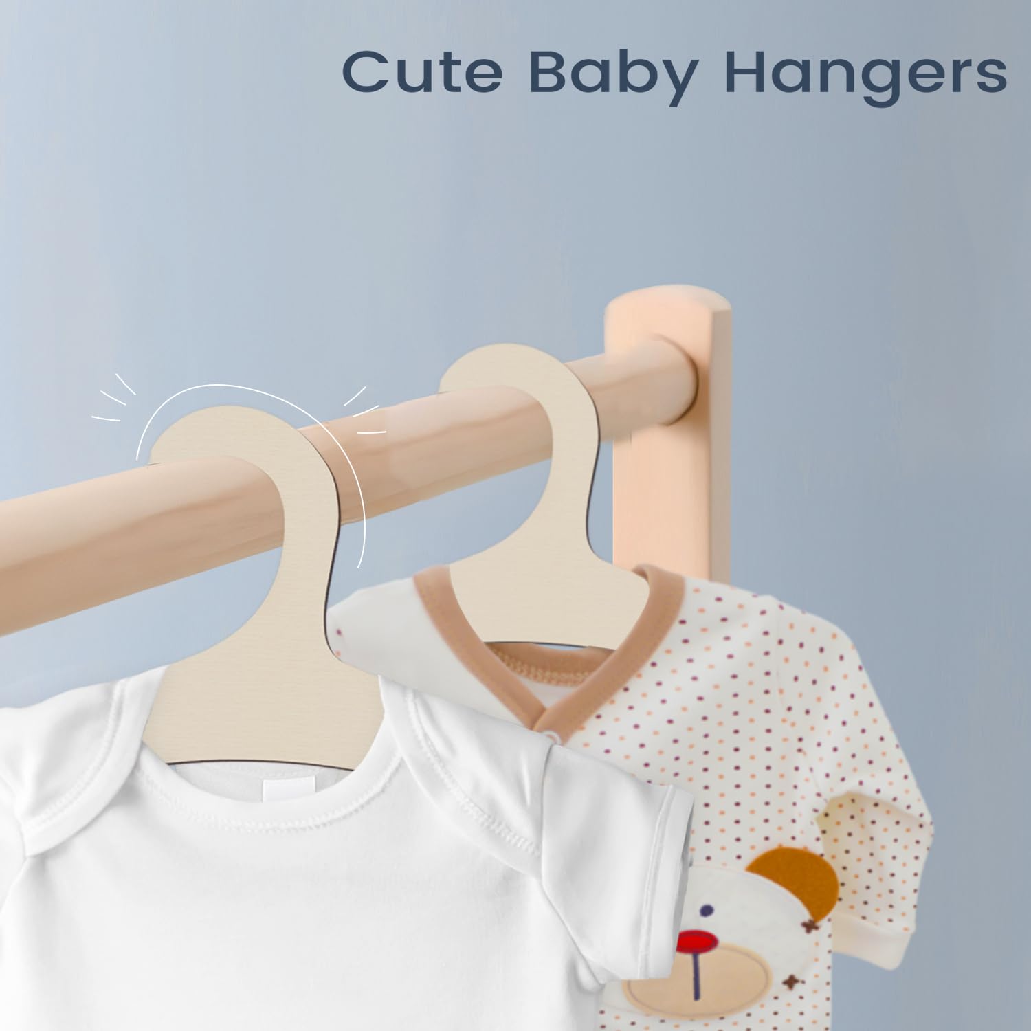 20 Pack 9 Inch Wooden Baby Hangers for Clothes - Natural Wood Infant Hangers for Nursery, Toddler & Kids Wardrobe - Perfect for Baby Shower Gifts, Closet Organization & Clothing Storage