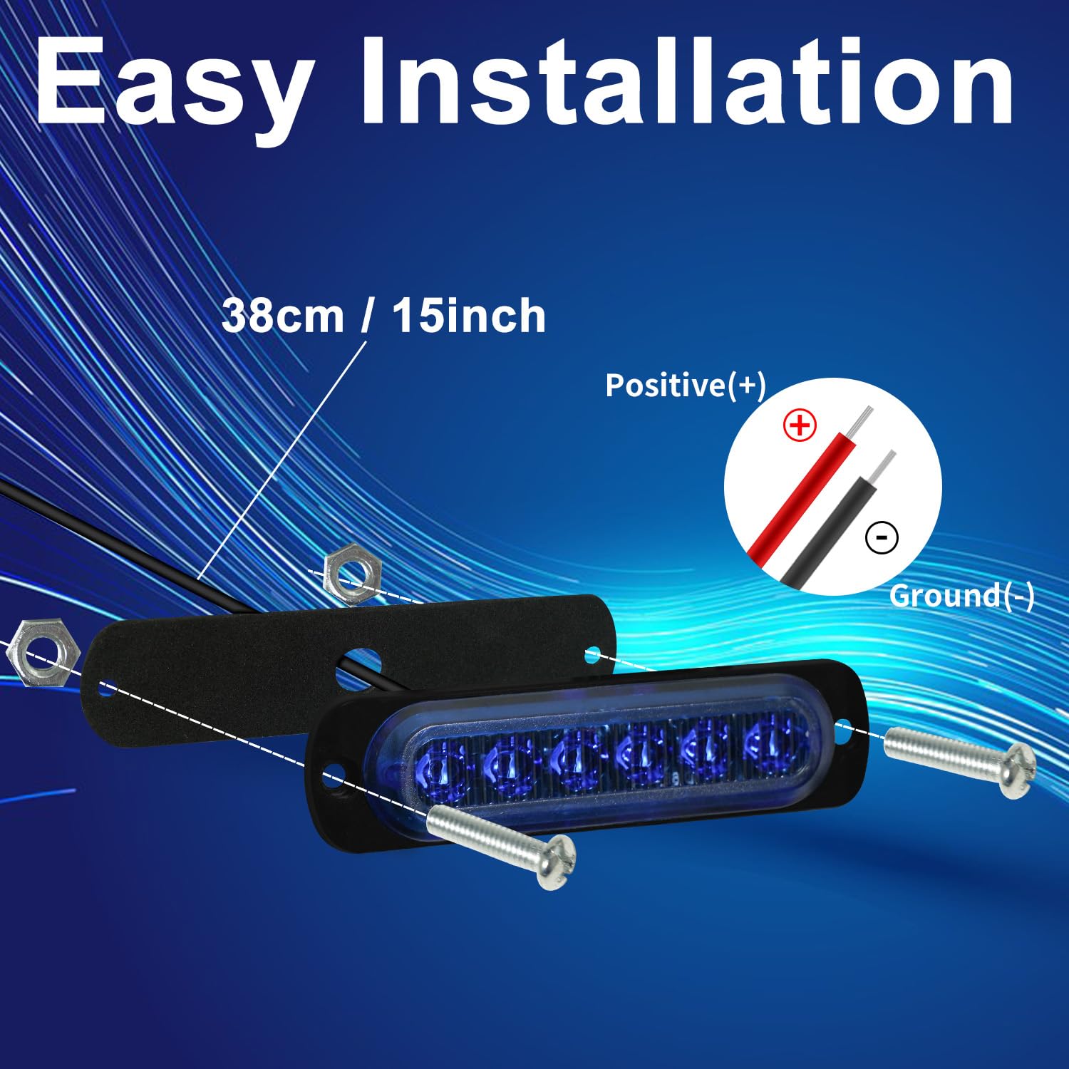 10Pcs Blue LED Marine Courtesy Lights - IP68 Waterproof Boat Interior Lights for Deck, Transom, Cabin, Cockpit, Dinghy, Pontoon, Jon Boat & Kayak - Perfect for Night Fishing, Boating Safety & Cabin Ambience