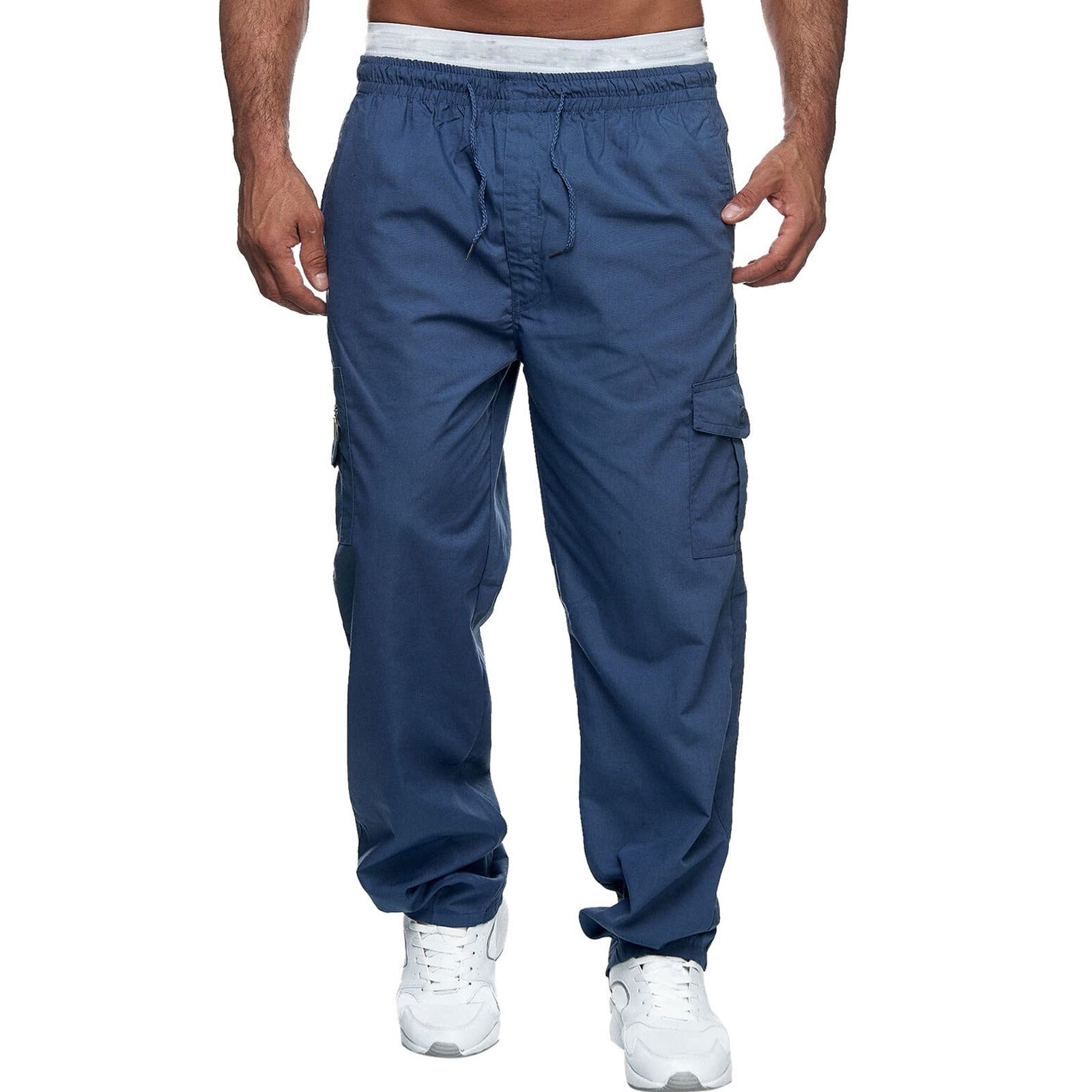 TTQVQ Men's Cargo Pants - Straight Leg Fitness Overalls with Multiple Pockets for Sports & Outdoor Activities | Perfect for Hiking, Gym Workouts & Casual Wear