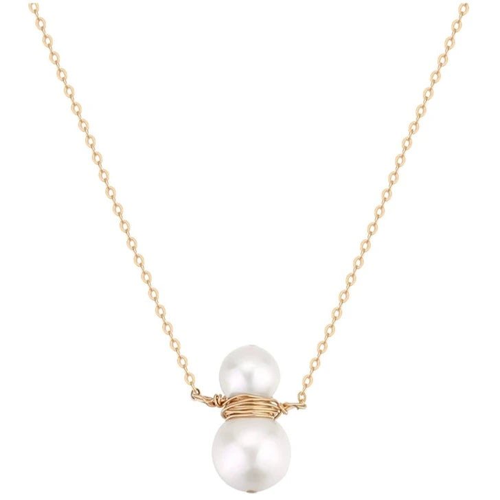 COCOKIM Snowman Pearl Pendant Necklace - Elegant Christmas Jewelry Gift for Women, Perfect for Holiday Parties & Winter Fashion Accessories